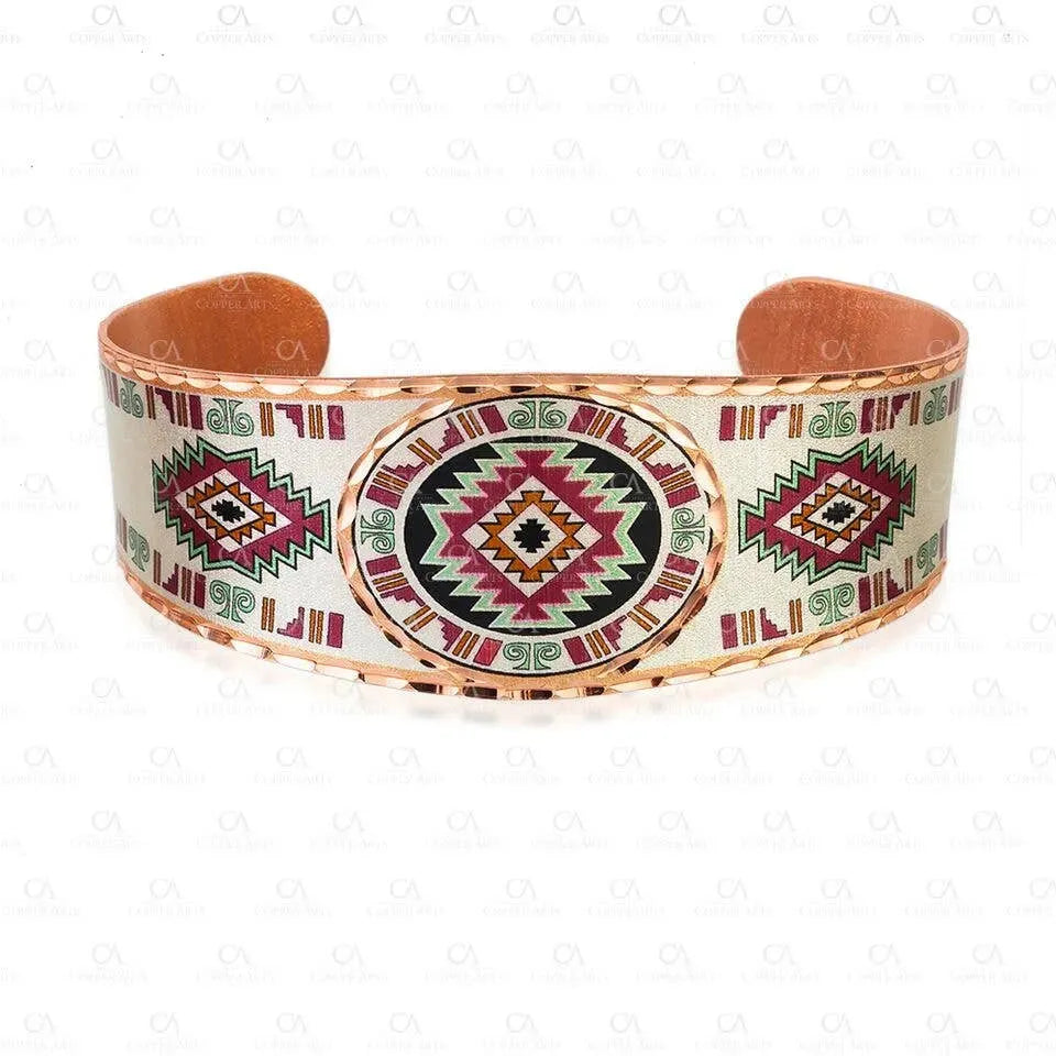 Handmade Boho Native American Cuff Bracelet, Southwest Native Bracelet, Gift Box - Silver Elegant
