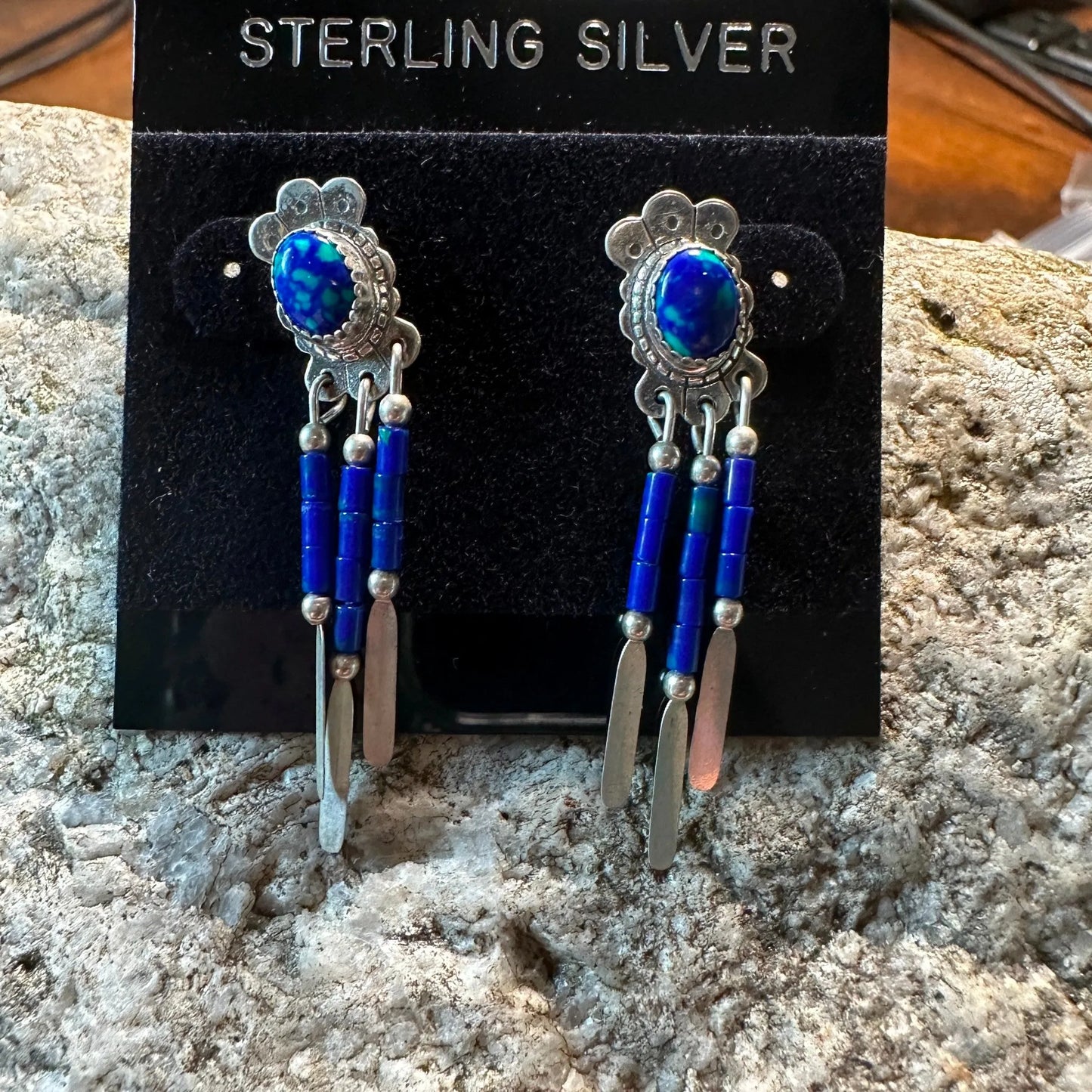 Turquoise & Silver Elegance: Timeless Native American Drop Earrings - Silver Elegant