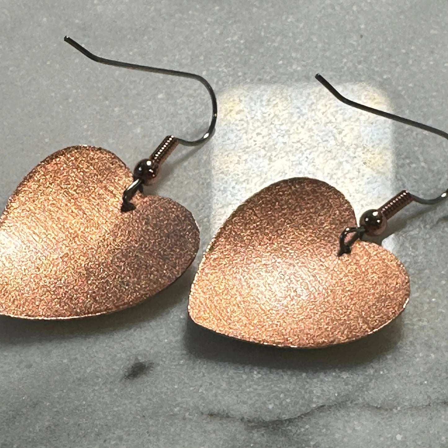 Handcrafted Floral Heart-Shaped Earrings, Boho Flower Black Wire Drop Earrings, Gift Box - Silver Elegant