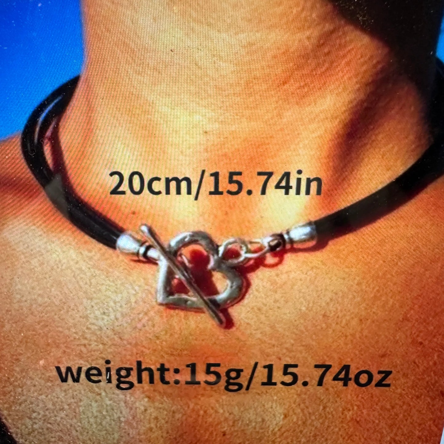Handcrafted Bohemian Chic Hippie Black Cord Heart Love Necklace , Gift Box - Silver Elegant