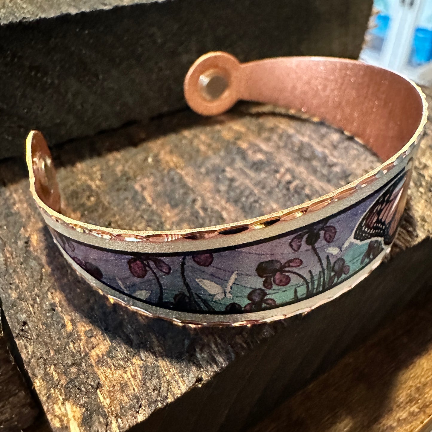Handmade Boho Copper Monarch Butterfly Magnet Bracelet, Arthritis Copper Healing, Gift Box - Silver Elegant