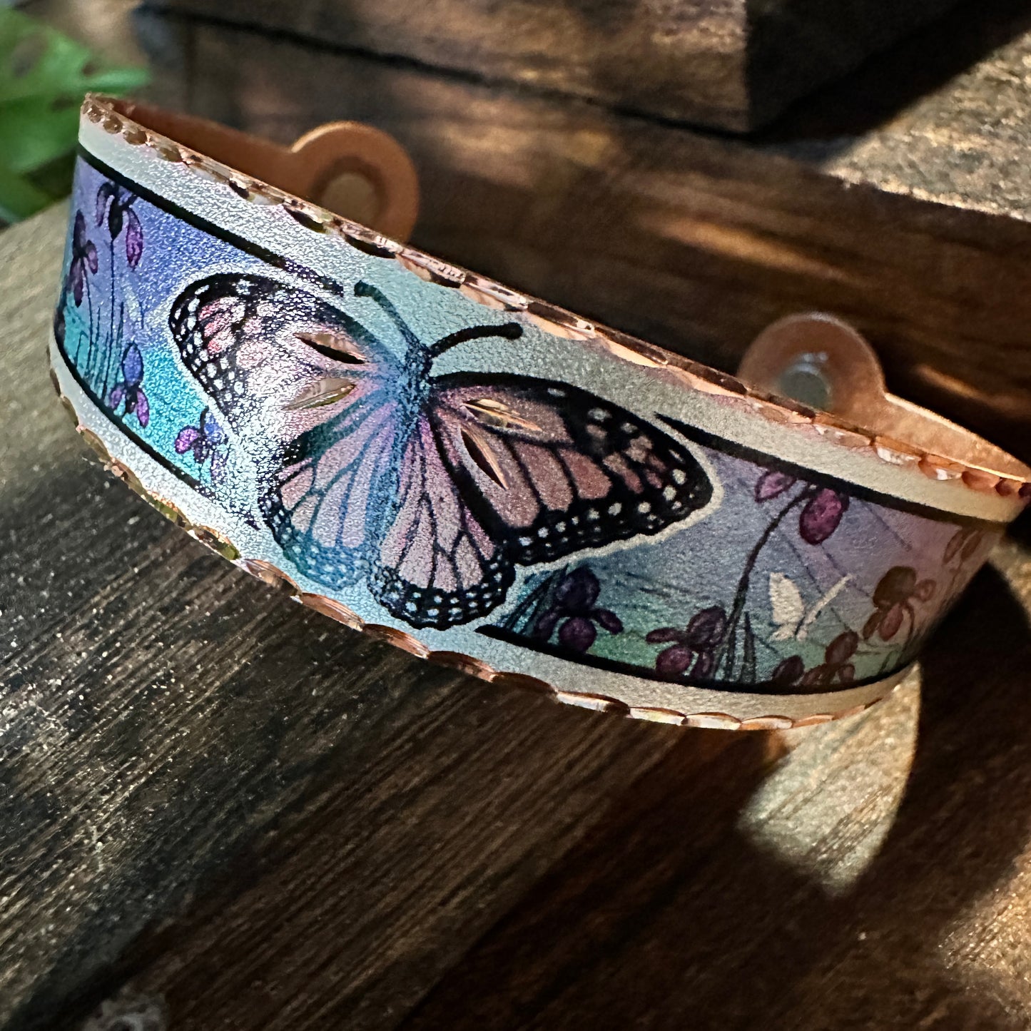 Handmade Boho Copper Monarch Butterfly Magnet Bracelet, Arthritis Copper Healing, Gift Box - Silver Elegant