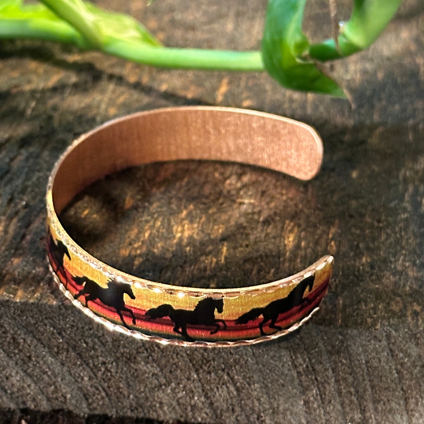 Handmade Boho Copper Horse Cuff Bracelets, Estuarian Horse Jewelry, Gift Box - Silver Elegant