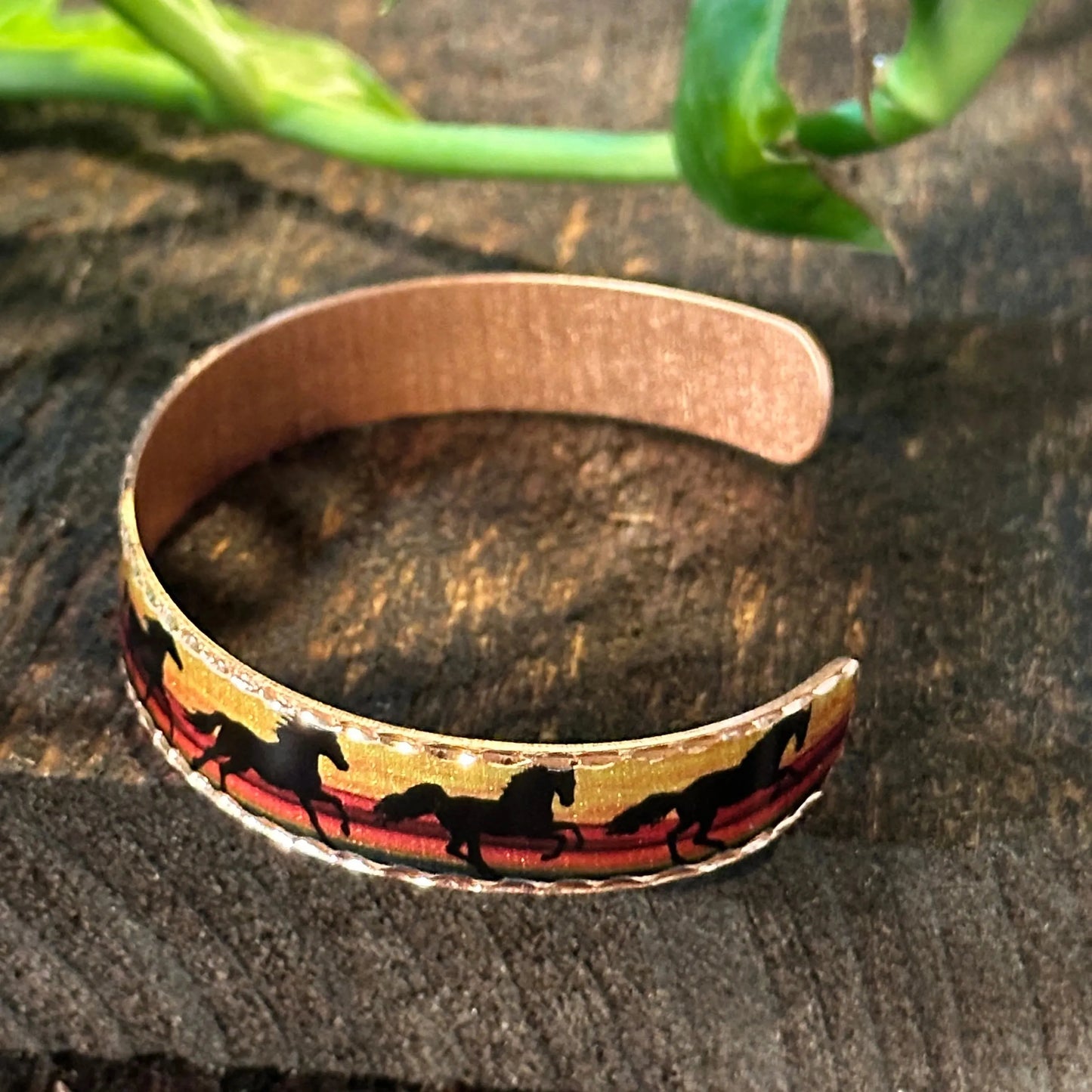 Handmade Boho Copper Horse Cuff Bracelets, Estuarian Horse Jewelry, Gift Box - Silver Elegant