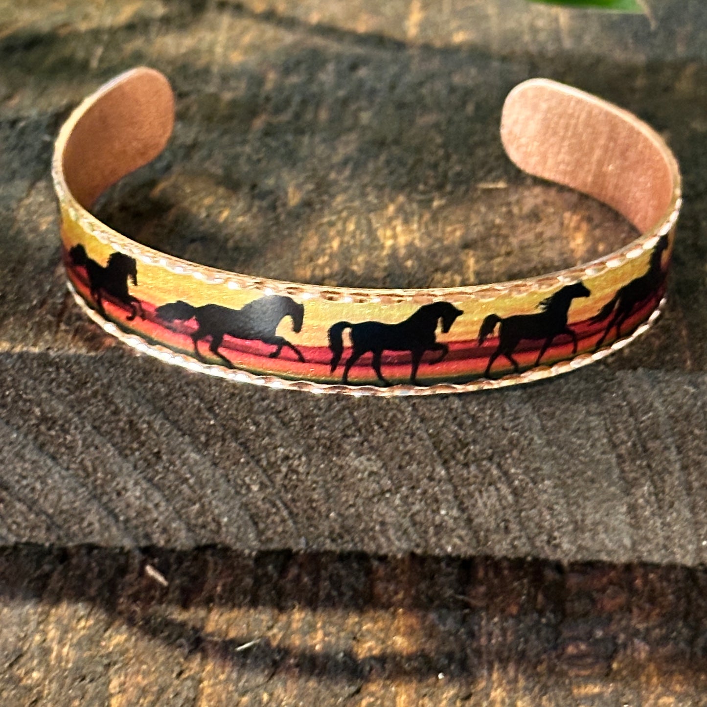 Handmade Boho Copper Horse Cuff Bracelets, Estuarian Horse Jewelry, Gift Box - Silver Elegant