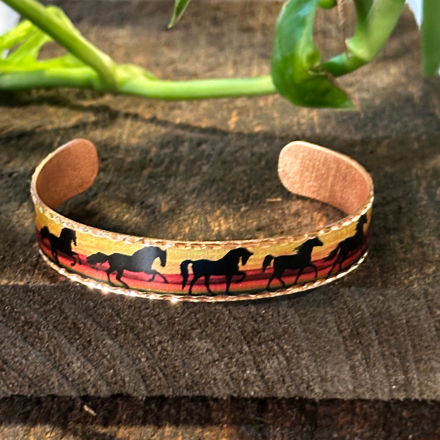 Handmade Boho Copper Horse Cuff Bracelets, Estuarian Horse Jewelry, Gift Box - Silver Elegant