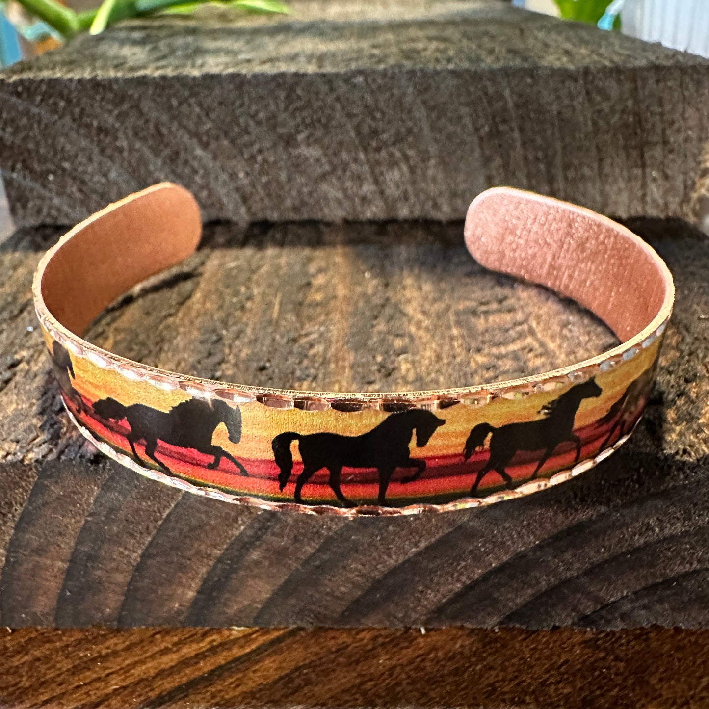 Handmade Boho Copper Horse Cuff Bracelets, Estuarian Horse Jewelry, Gift Box - Silver Elegant