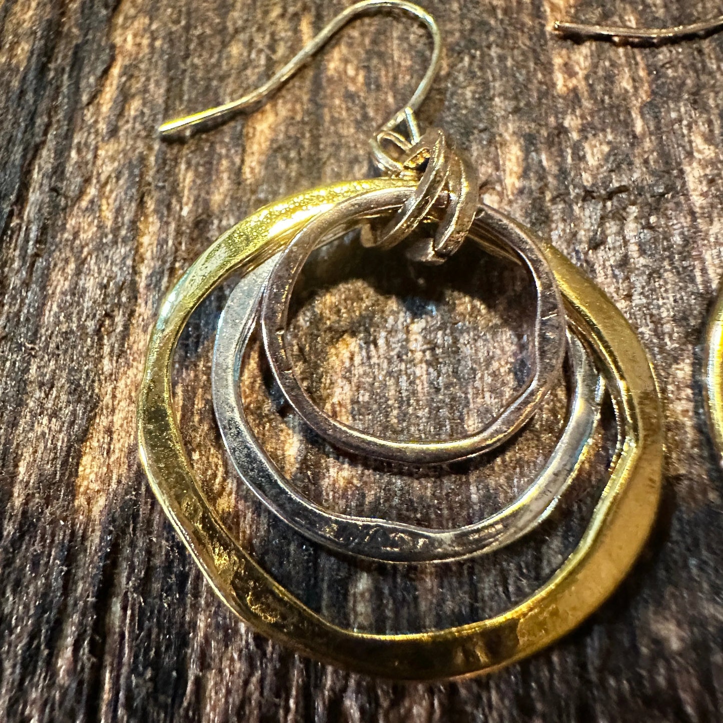 Boho Handcrafted Cowgirl Chic Gold Plated & Silver Loop Wire Drop Earring, Gift Box - Silver Elegant