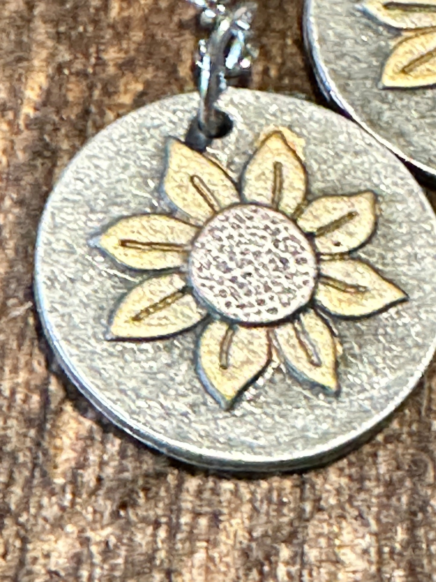 Boho Hippie Sunflower Western Silver Drop Wire Earrings, Gift Box - Silver Elegant