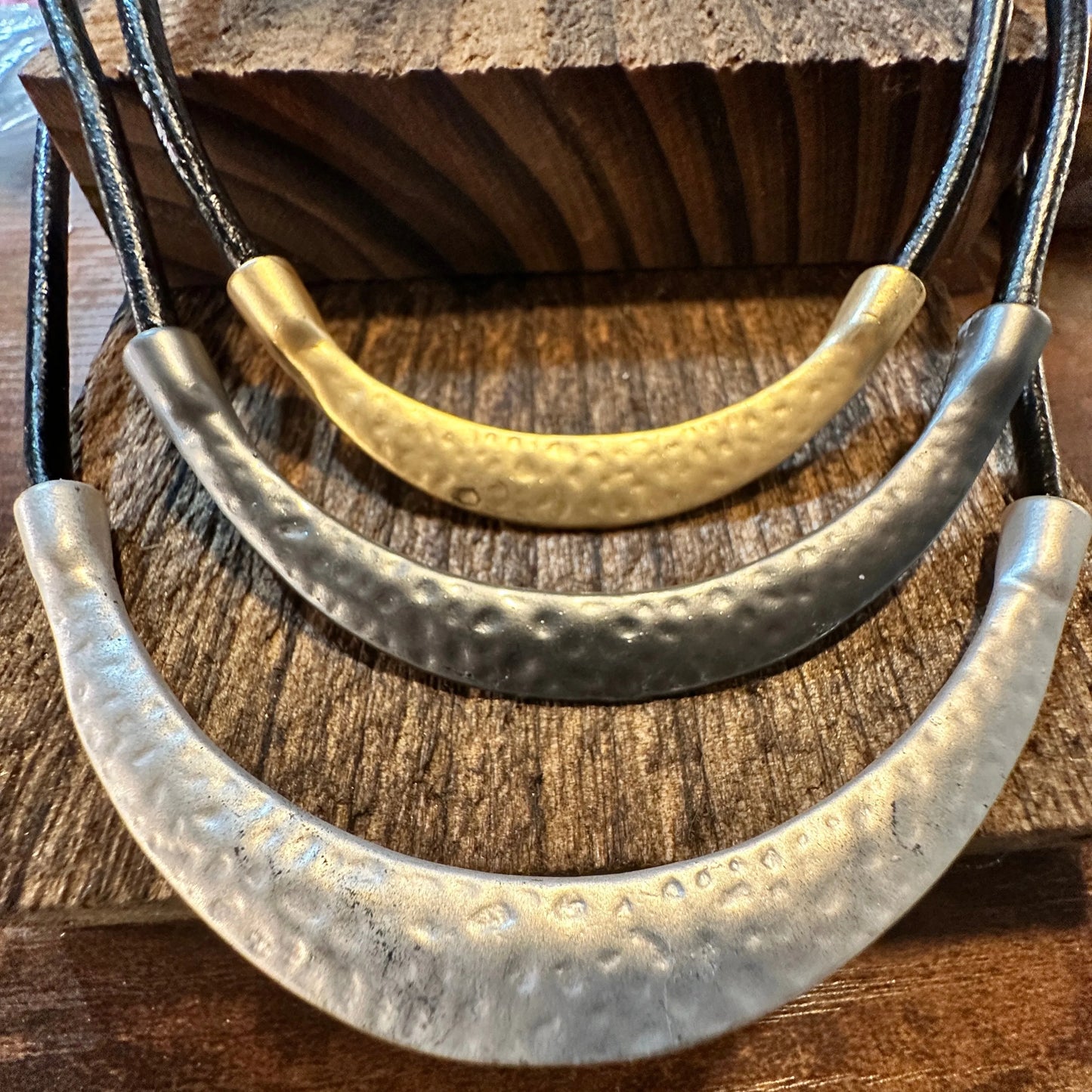 Handcrafted Vintage Black Leather Pendant Necklace Bohemian Style Necklace , Gift Box - Silver Elegant