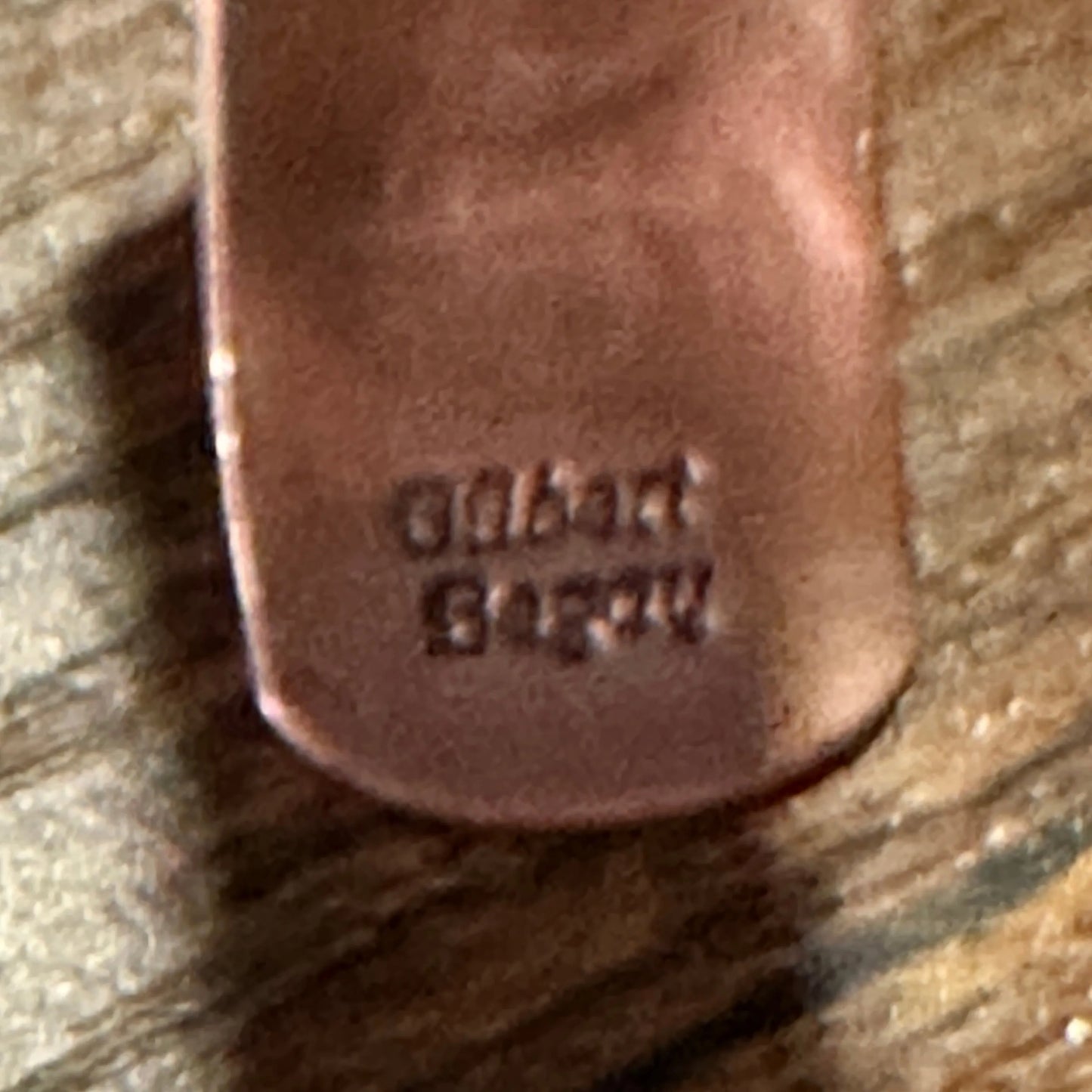 Handcrafted Boho Copper Native American Indian Gilbert Begay Signed Bangle , Gift Box - Silver Elegant