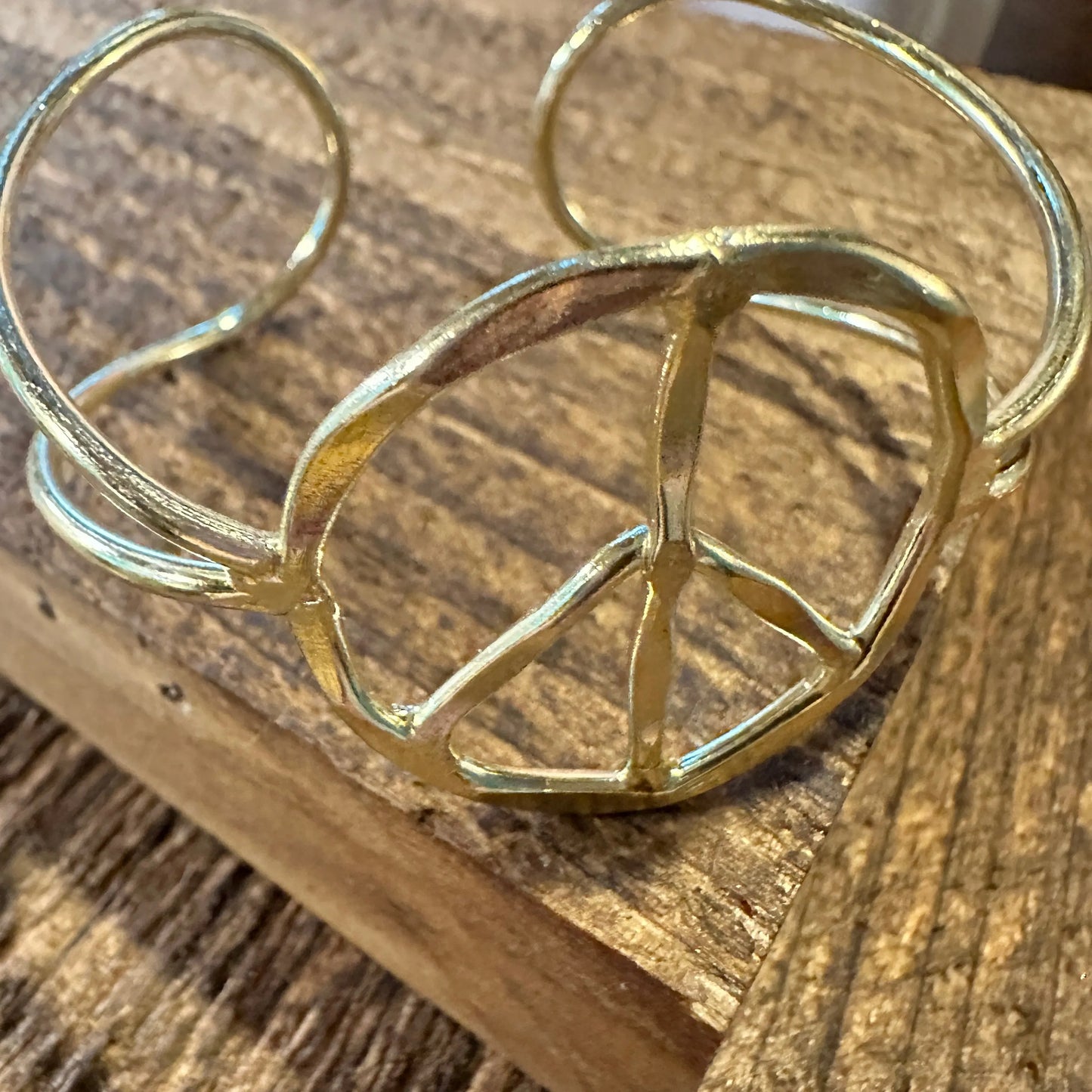 Handmade Artesian Hippie Wide Cuff Bracelet Bangle, Gold Plated, Gift Box - Silver Elegant