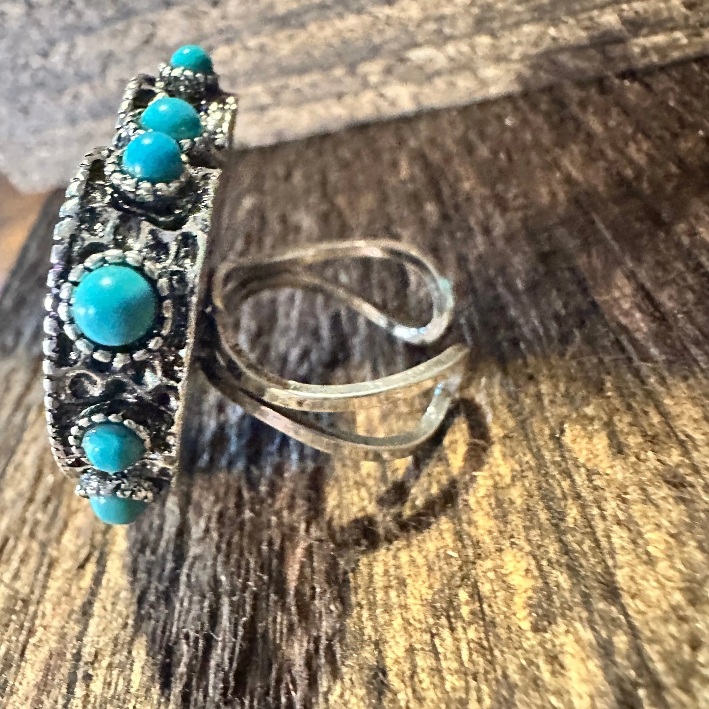 Western Boho Hippie Heart Shaped Crystal Stretch Fuchsia Adjustable Cuff Ring, Gift Box - Silver Elegant