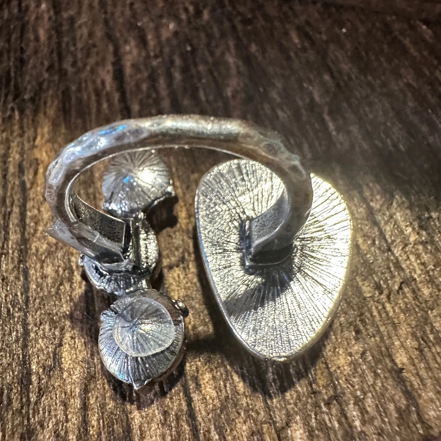 Western Boho Hippie Jeweled 4-Stone Yellow Cuff Statement Ring: Off-White Ring, Gift Box - Silver Elegant