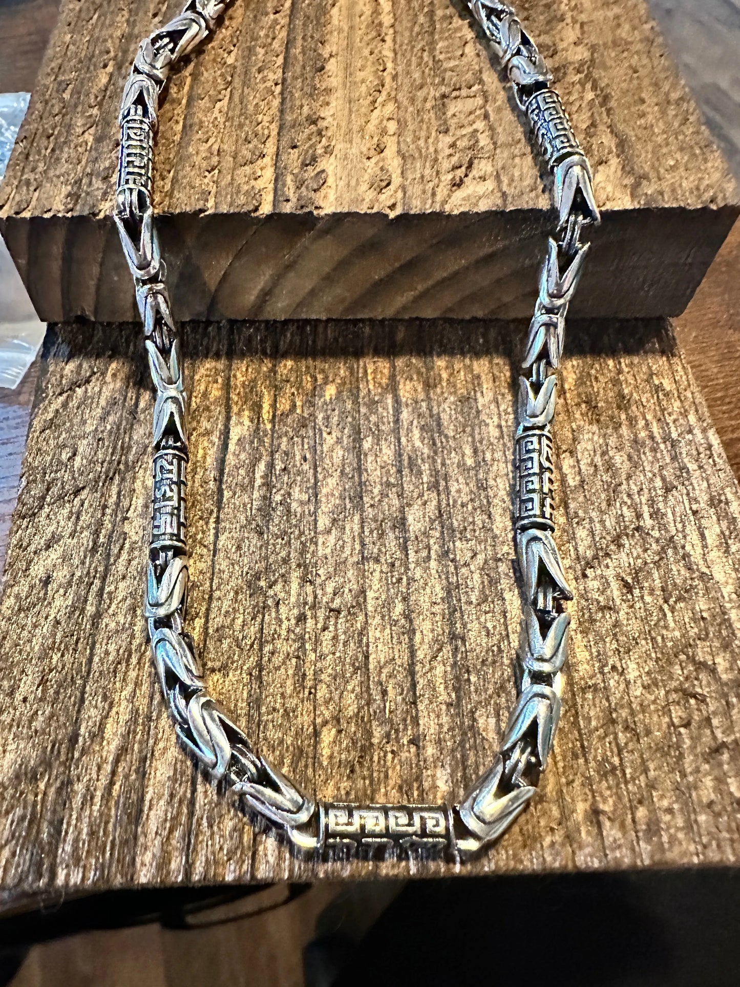 Handcrafted Artesian Domineering Necklace Men's Retro Style Thick Necklace, Gift Box - Silver Elegant