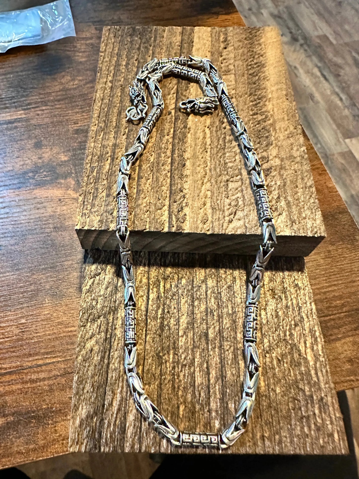 Handcrafted Artesian Domineering Necklace Men's Retro Style Thick Necklace, Gift Box - Silver Elegant
