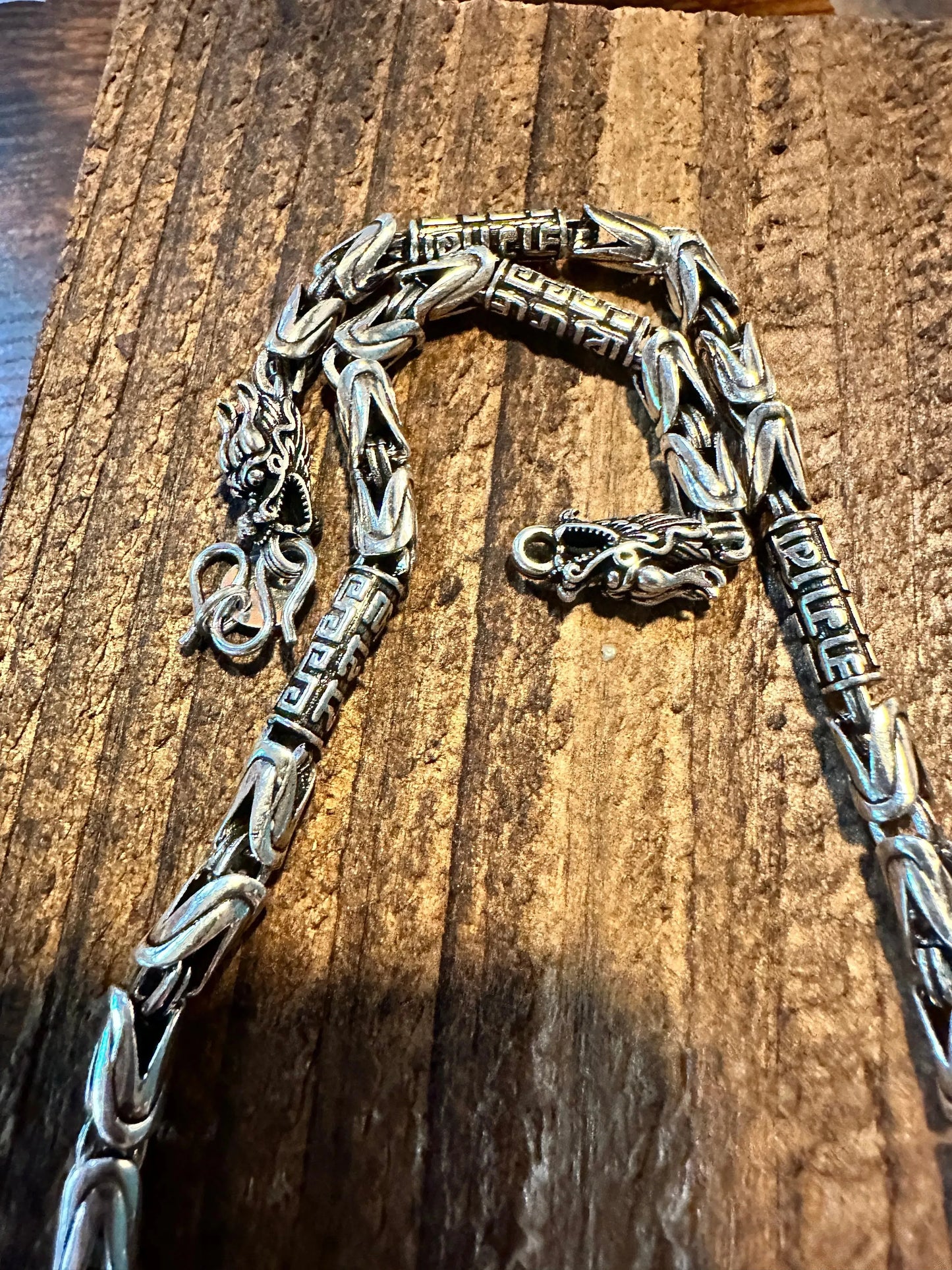 Handcrafted Artesian Domineering Necklace Men's Retro Style Thick Necklace, Gift Box - Silver Elegant