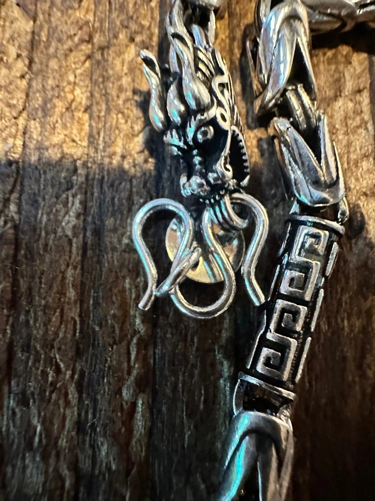 Handcrafted Artesian Domineering Necklace Men's Retro Style Thick Necklace, Gift Box - Silver Elegant