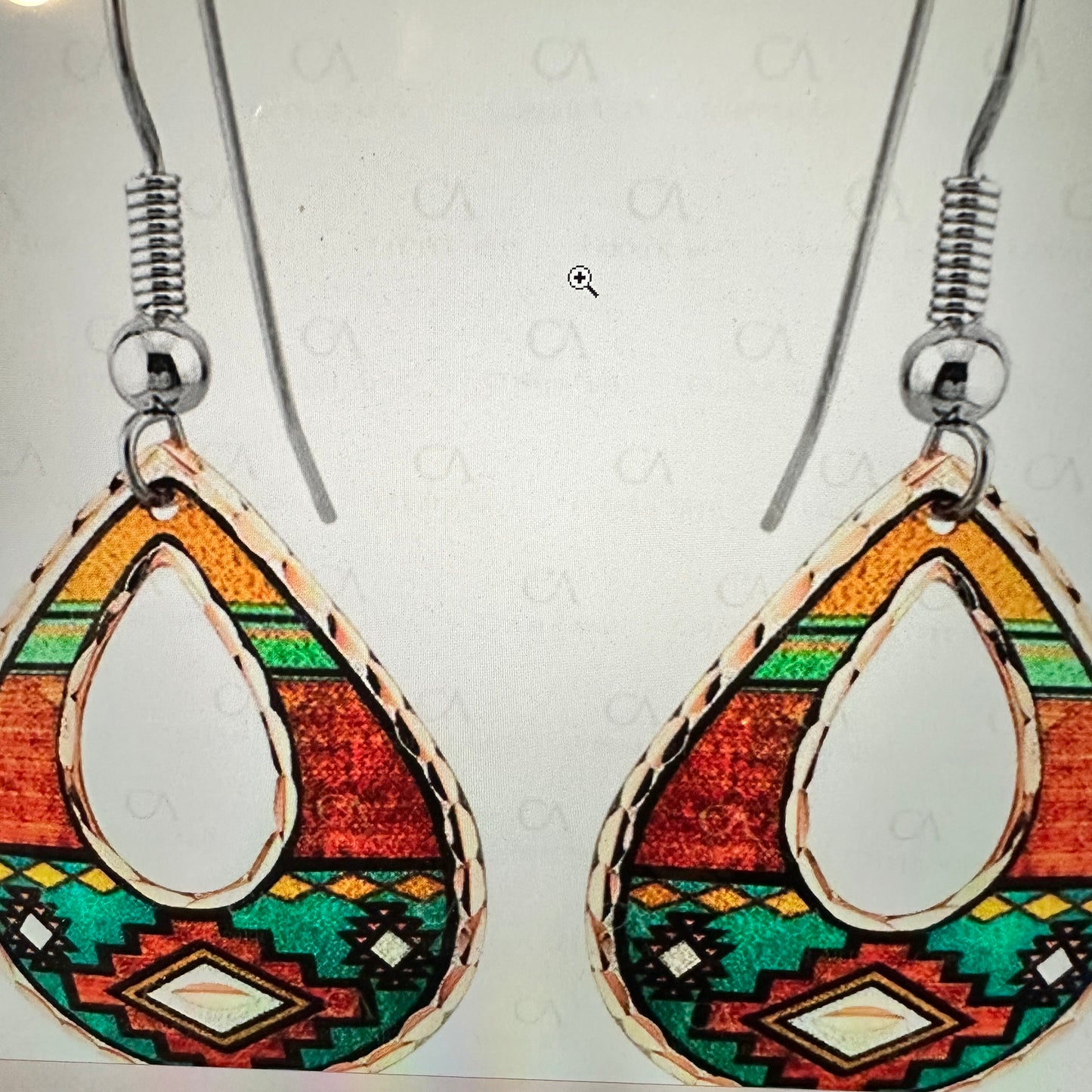 Handmade Boho Copper Earrings, Diamond Cut Teardrop Southwestern Drop Earrings, Gift Box - Silver Elegant