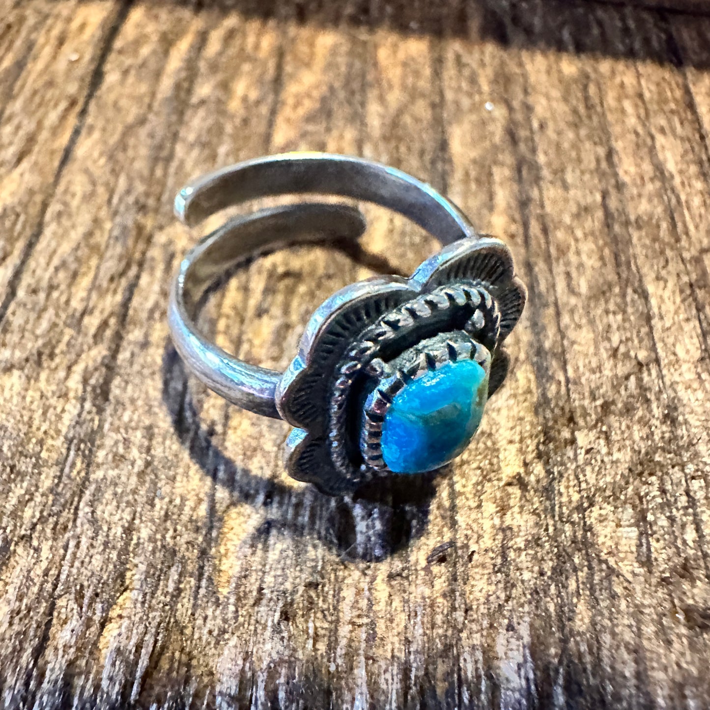 Native American Asia Turquoise Cuff Statement Ring, Genuine Sterling Silver & Turquoise Stone, Gift Box - Silver Elegant