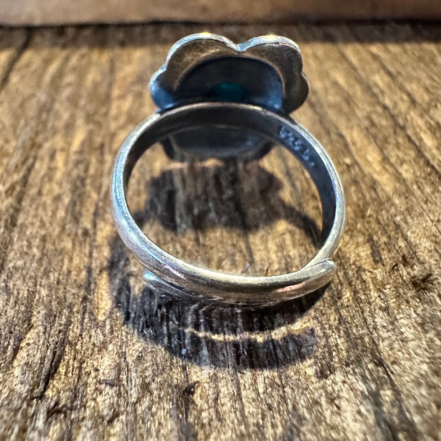Native American Asia Turquoise Cuff Statement Ring, Genuine Sterling Silver & Turquoise Stone, Gift Box - Silver Elegant