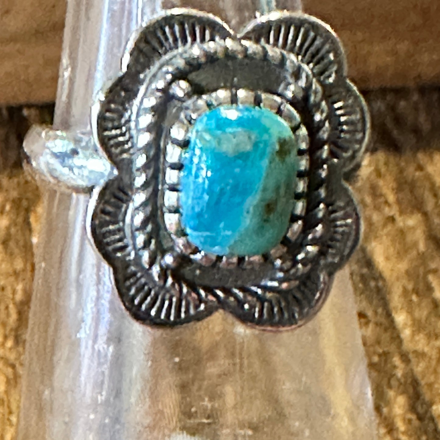 Native American Asia Turquoise Cuff Statement Ring, Genuine Sterling Silver & Turquoise Stone, Gift Box - Silver Elegant