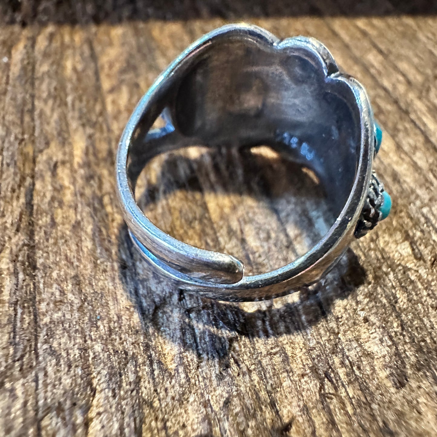 Native American Artisan Cuff Ring in Sterling Silver & Turquoise - Unique Gift Boxed Jewelry - Silver Elegant