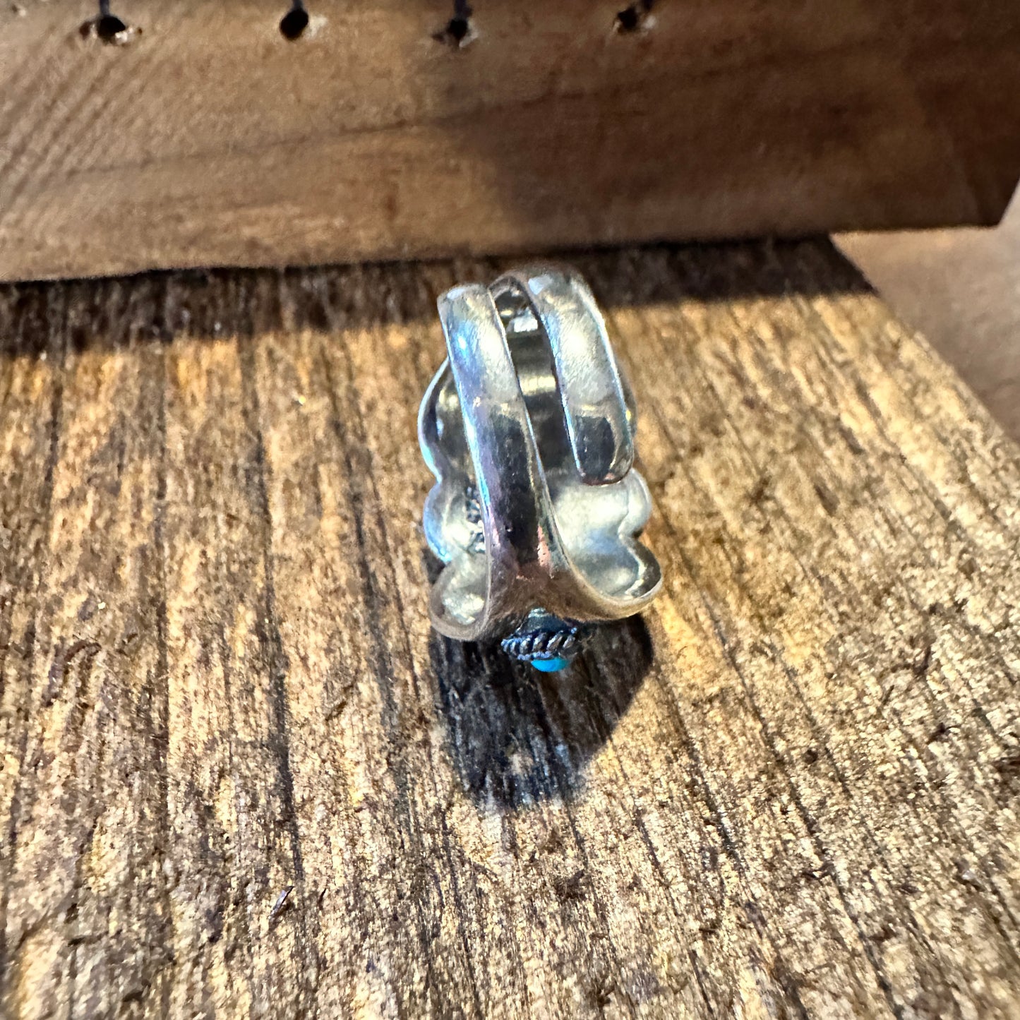 Native American Artisan Cuff Ring in Sterling Silver & Turquoise - Unique Gift Boxed Jewelry - Silver Elegant