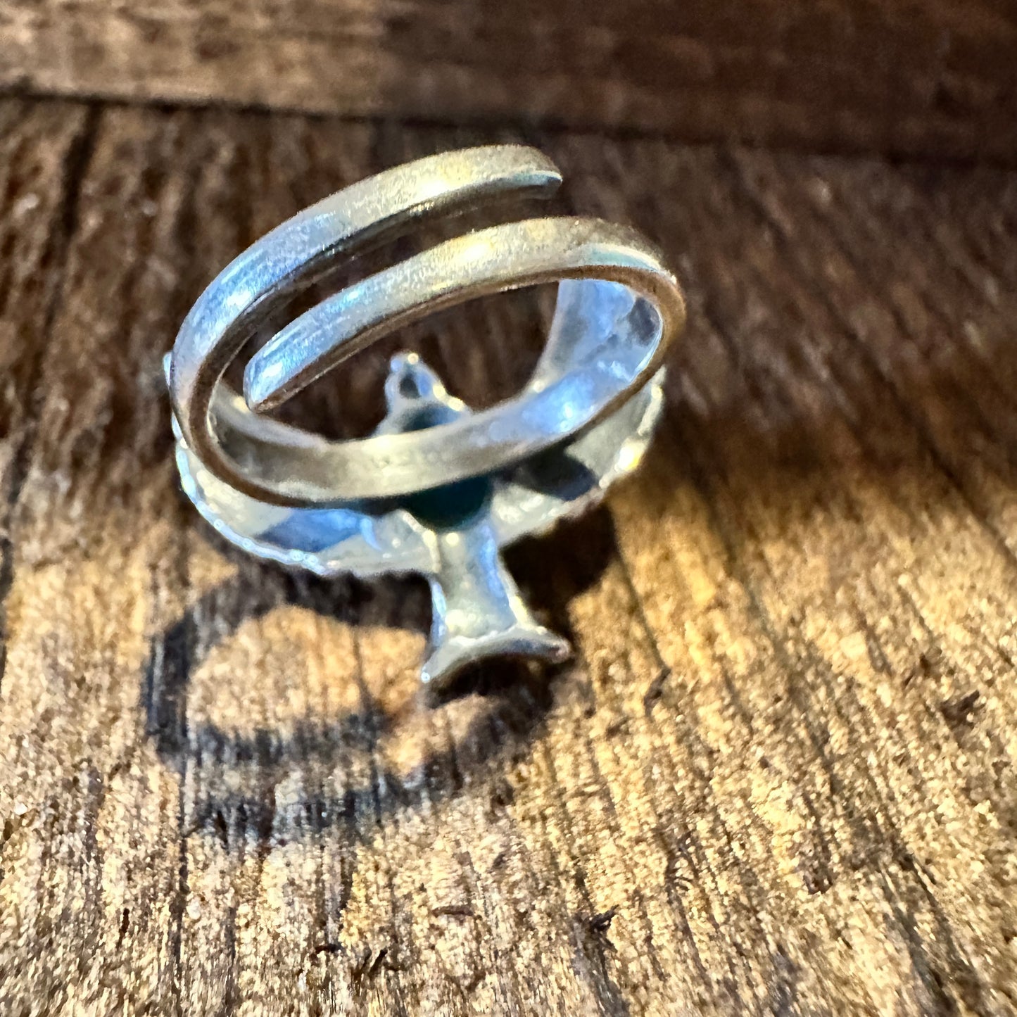 Eagle Emblem Turquoise Sterling Silver Ring – Handcrafted Native American Jewelry in Gift Box - Silver Elegant