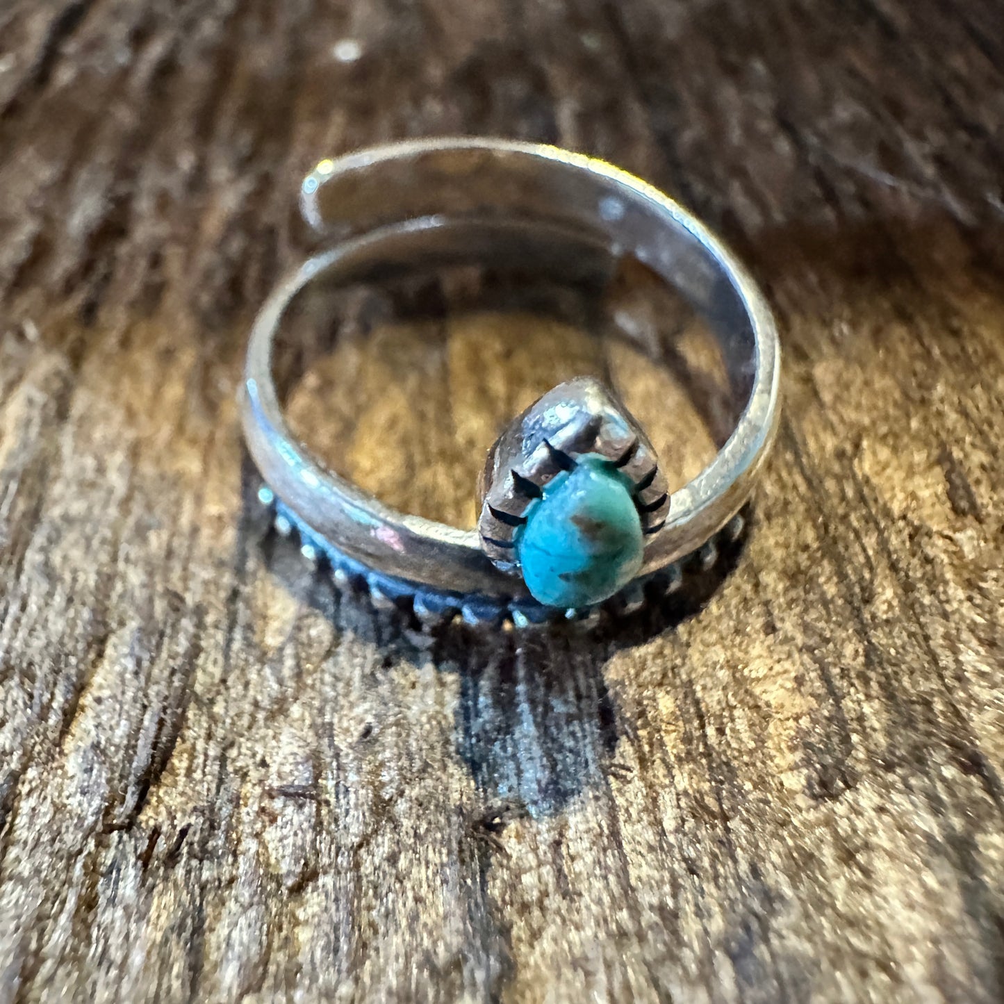 Native American Bipana Turquoise Ring, Genuine Sterling Silver & Turquoise Stone, Gift Box - Silver Elegant