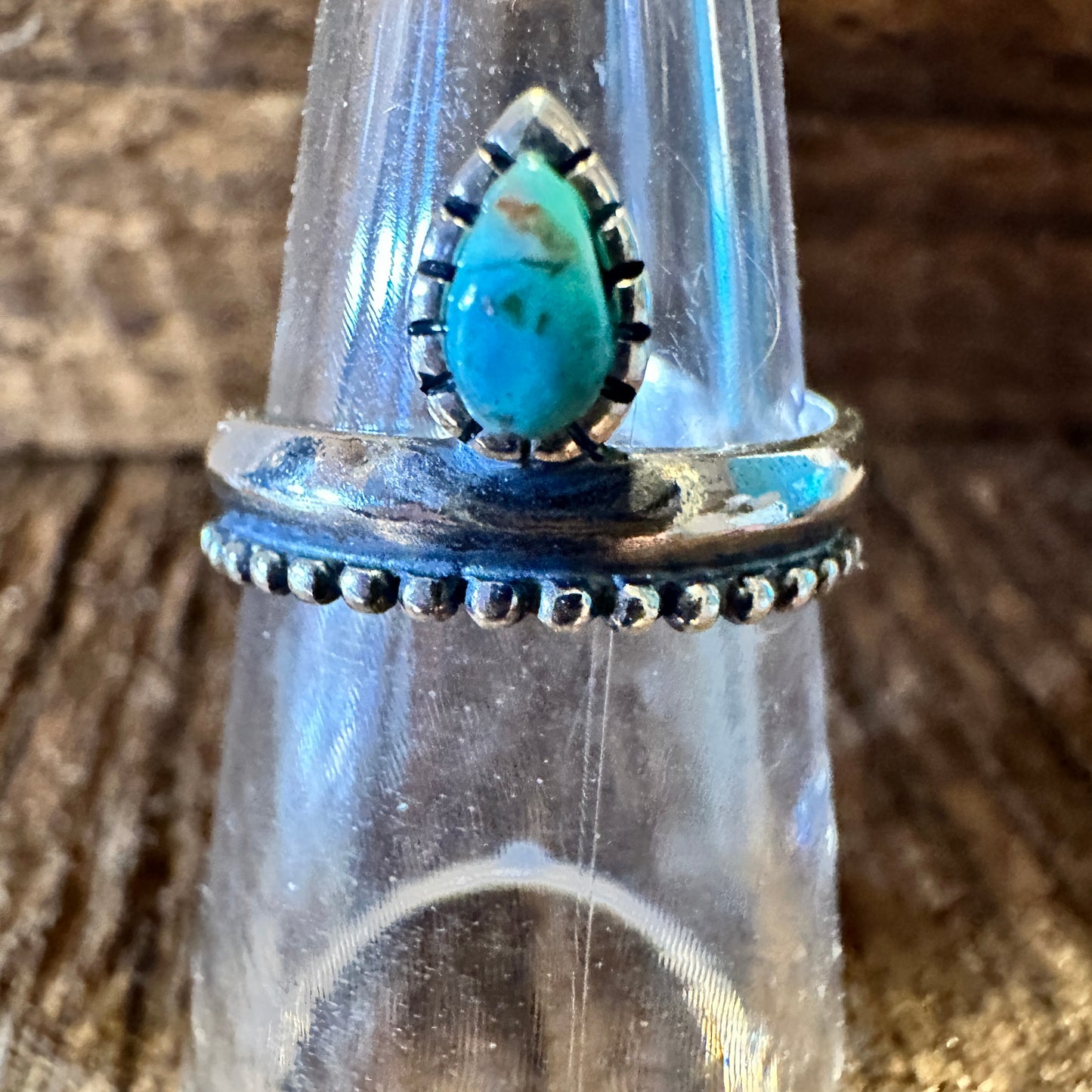 Native American Bipana Turquoise Ring, Genuine Sterling Silver & Turquoise Stone, Gift Box - Silver Elegant