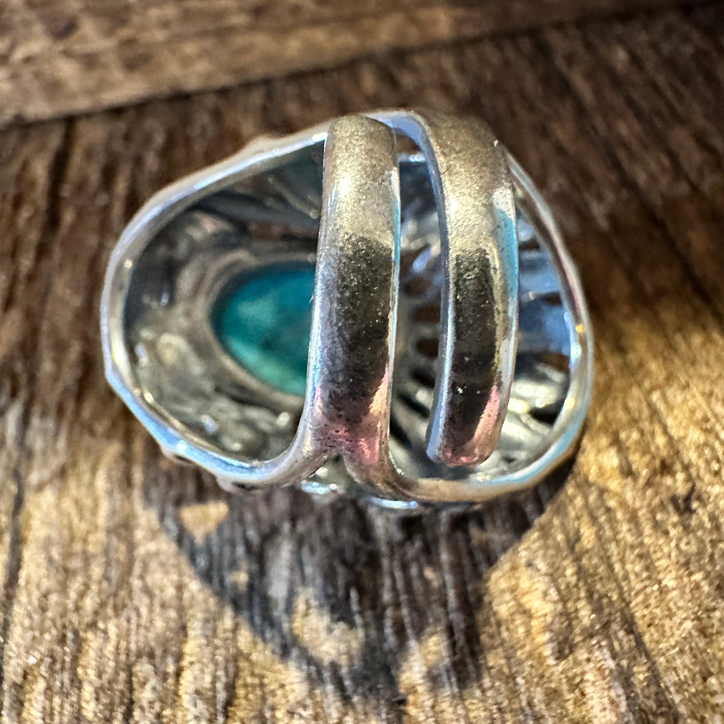 Turquoise Cuff Ring Inspired by Native American Headdress, Genuine Sterling Silver & Turquoise, Gift-Ready Packaging - Silver Elegant