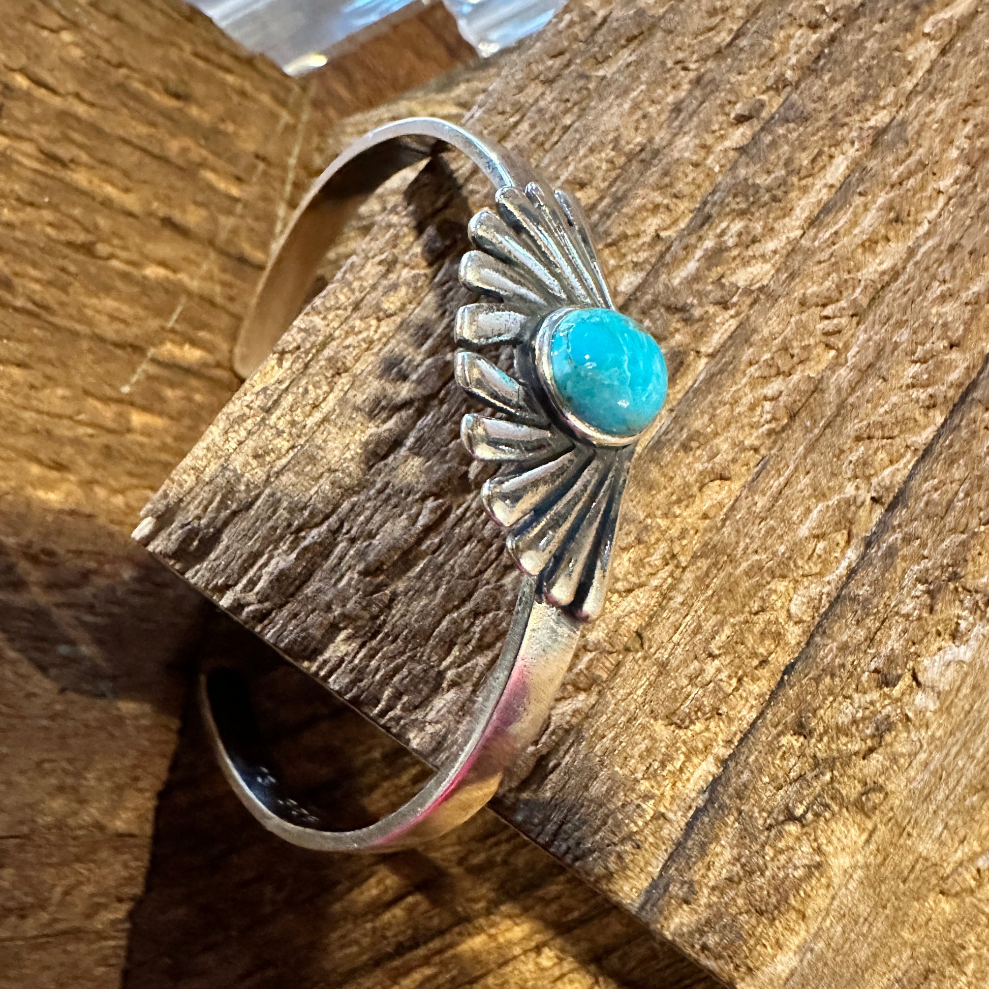 Turquoise Blessing Cuff Bracelet - Authentic Sterling Silver & Native American Heritage Gift - Silver Elegant