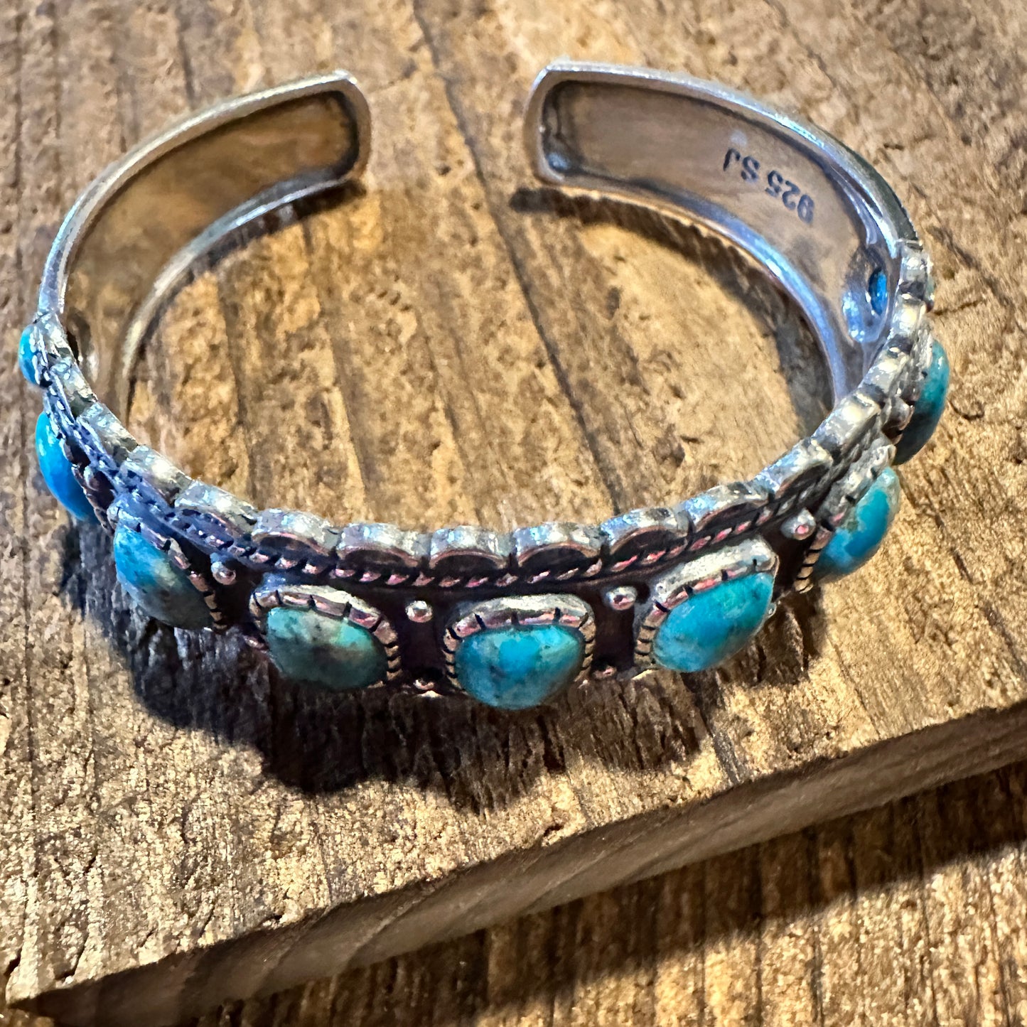 Native American Rayna Turquoise Cuff Bracelet - Sterling Silver & Unique Turquoise Stone, Gift-Ready Elegance - Silver Elegant