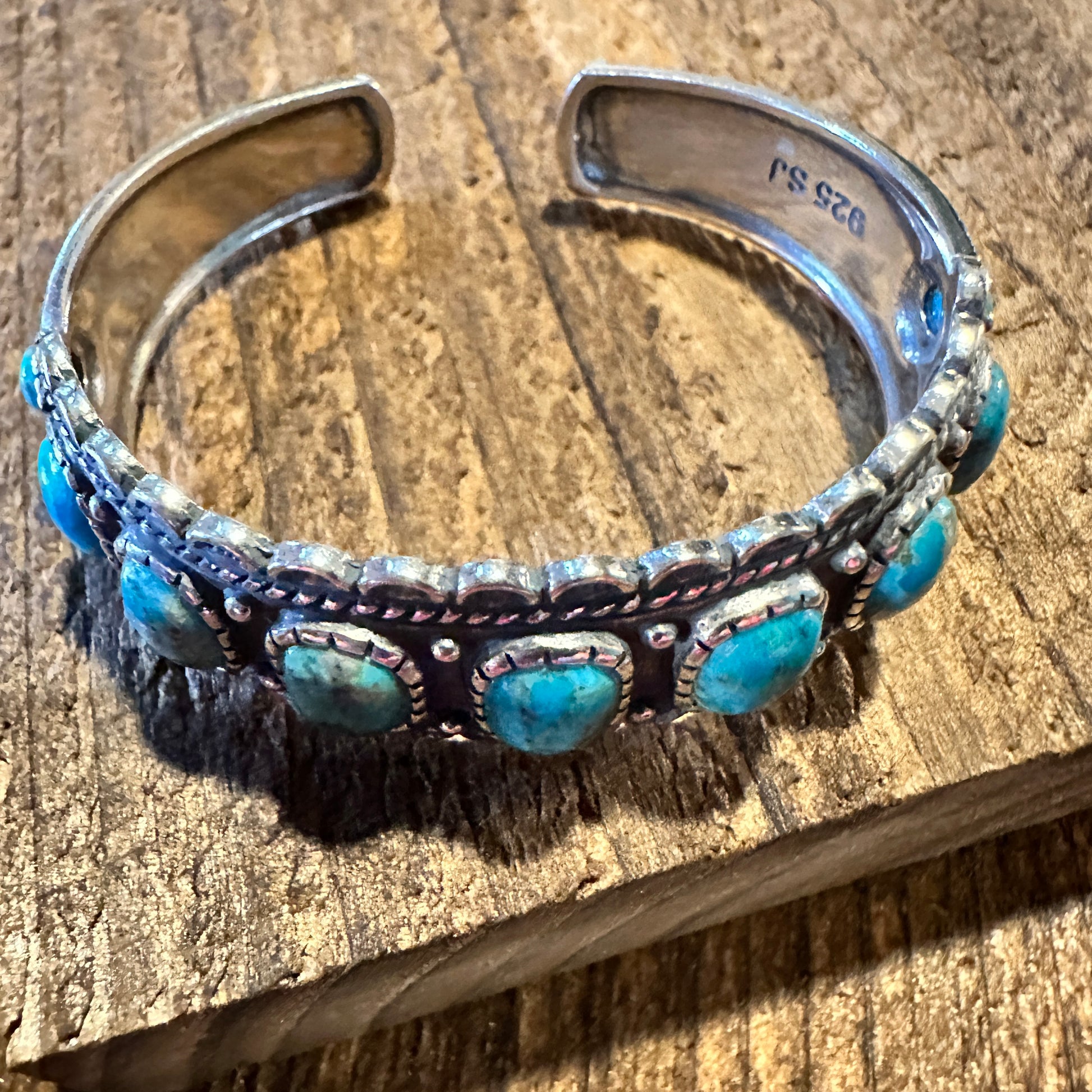Native American Rayna Turquoise Cuff Bracelet - Sterling Silver & Unique Turquoise Stone, Gift-Ready Elegance - Silver Elegant
