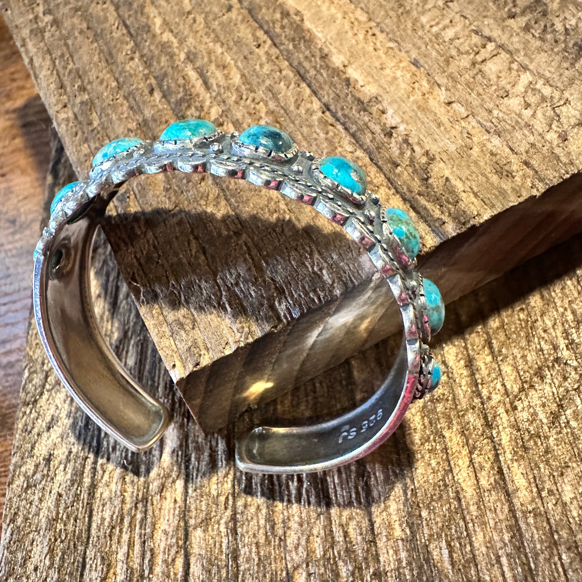 Native American Rayna Turquoise Cuff Bracelet - Sterling Silver & Unique Turquoise Stone, Gift-Ready Elegance - Silver Elegant