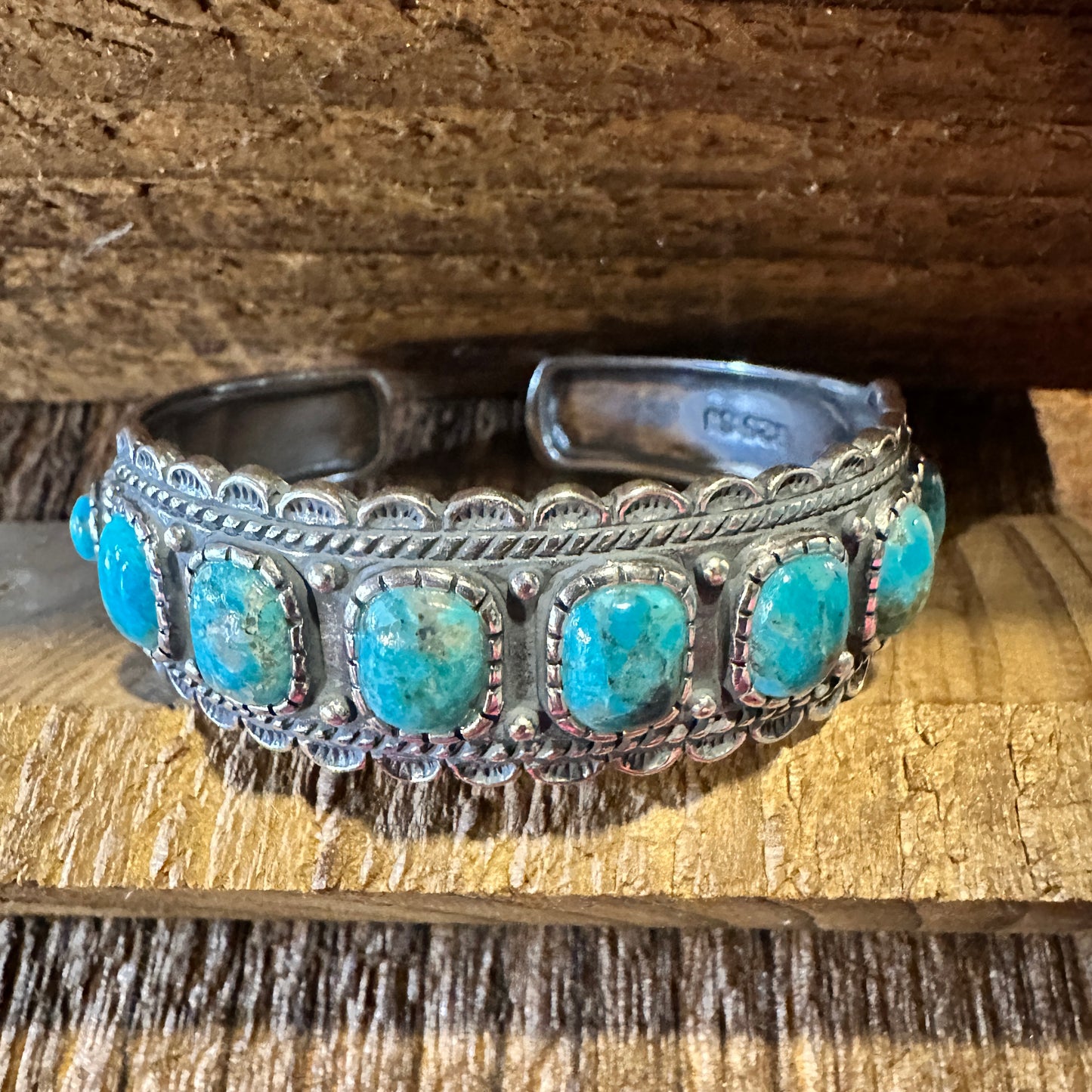 Native American Rayna Turquoise Cuff Bracelet - Sterling Silver & Unique Turquoise Stone, Gift-Ready Elegance - Silver Elegant