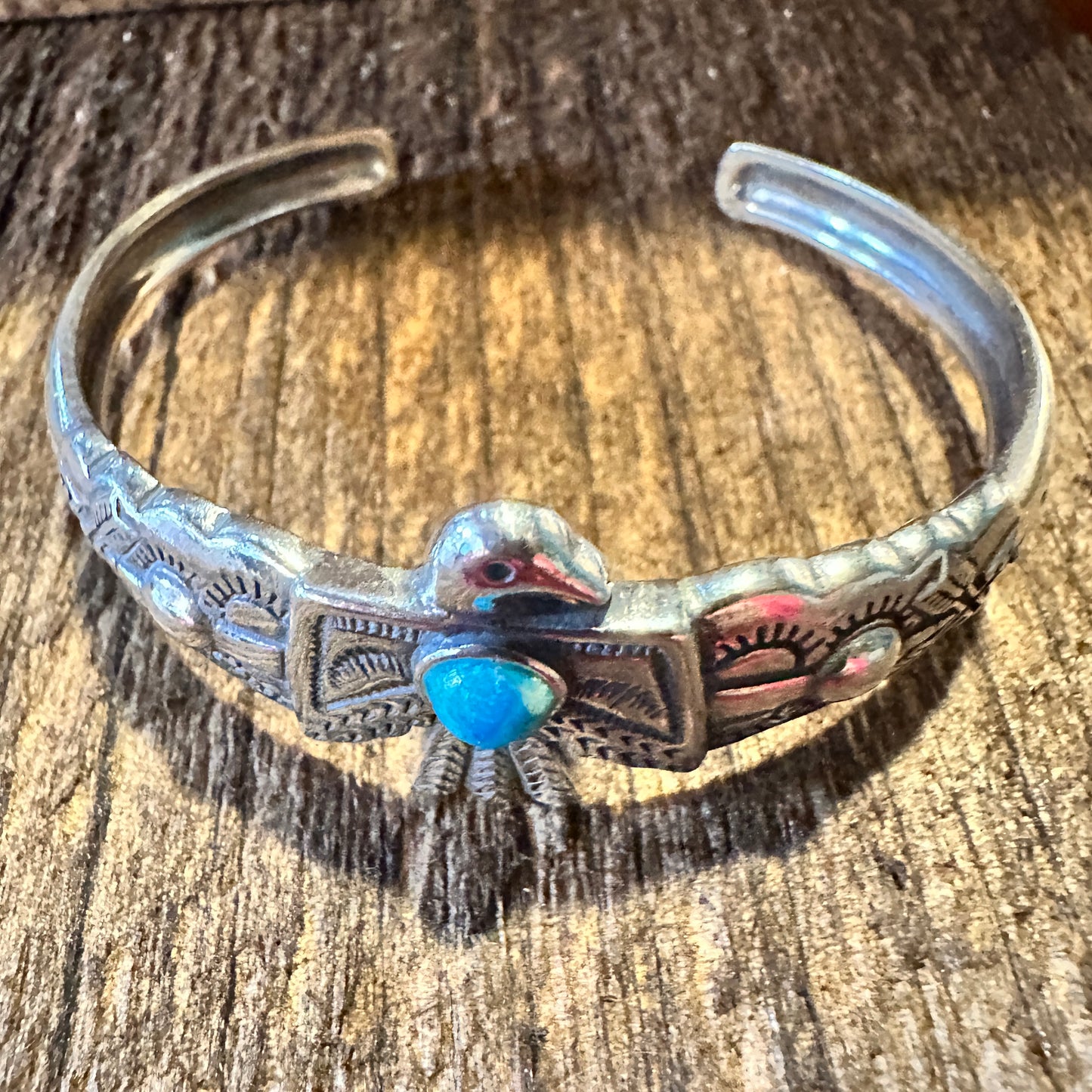Navajo Thunderbird Turquoise Cuff Bracelet in Sterling Silver - Handcrafted Gift Boxed Accessory - Silver Elegant