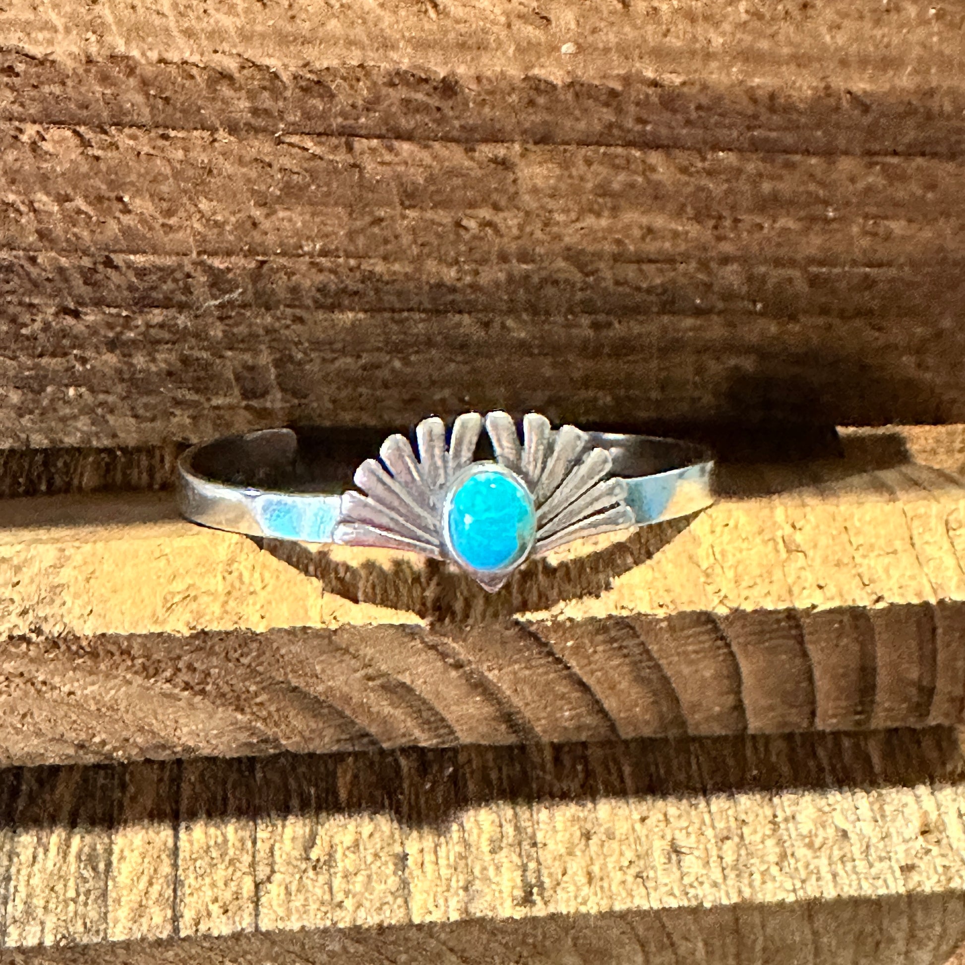 Turquoise Blessing Cuff Bracelet - Authentic Sterling Silver & Native American Heritage Gift - Silver Elegant