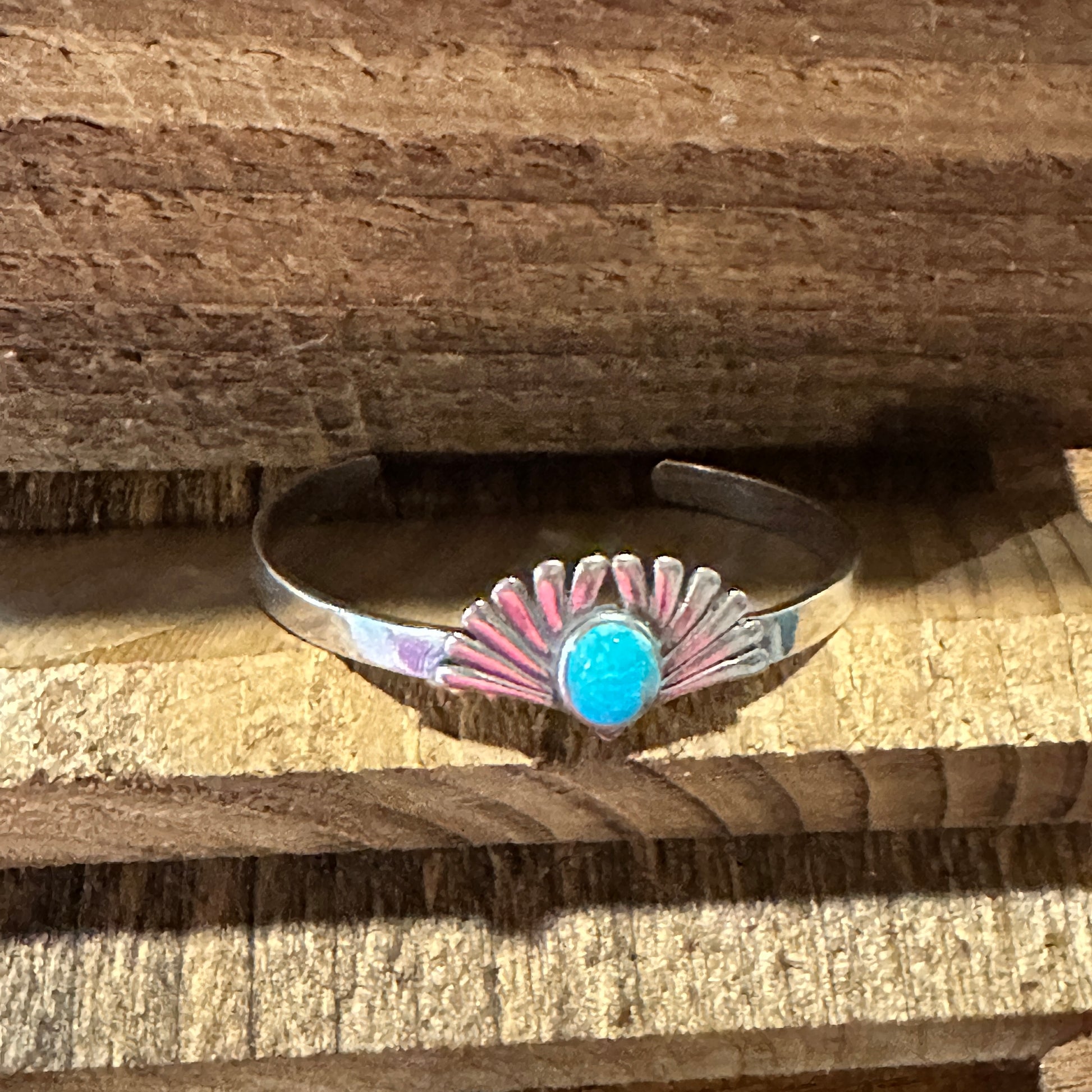 Turquoise Blessing Cuff Bracelet - Authentic Sterling Silver & Native American Heritage Gift - Silver Elegant