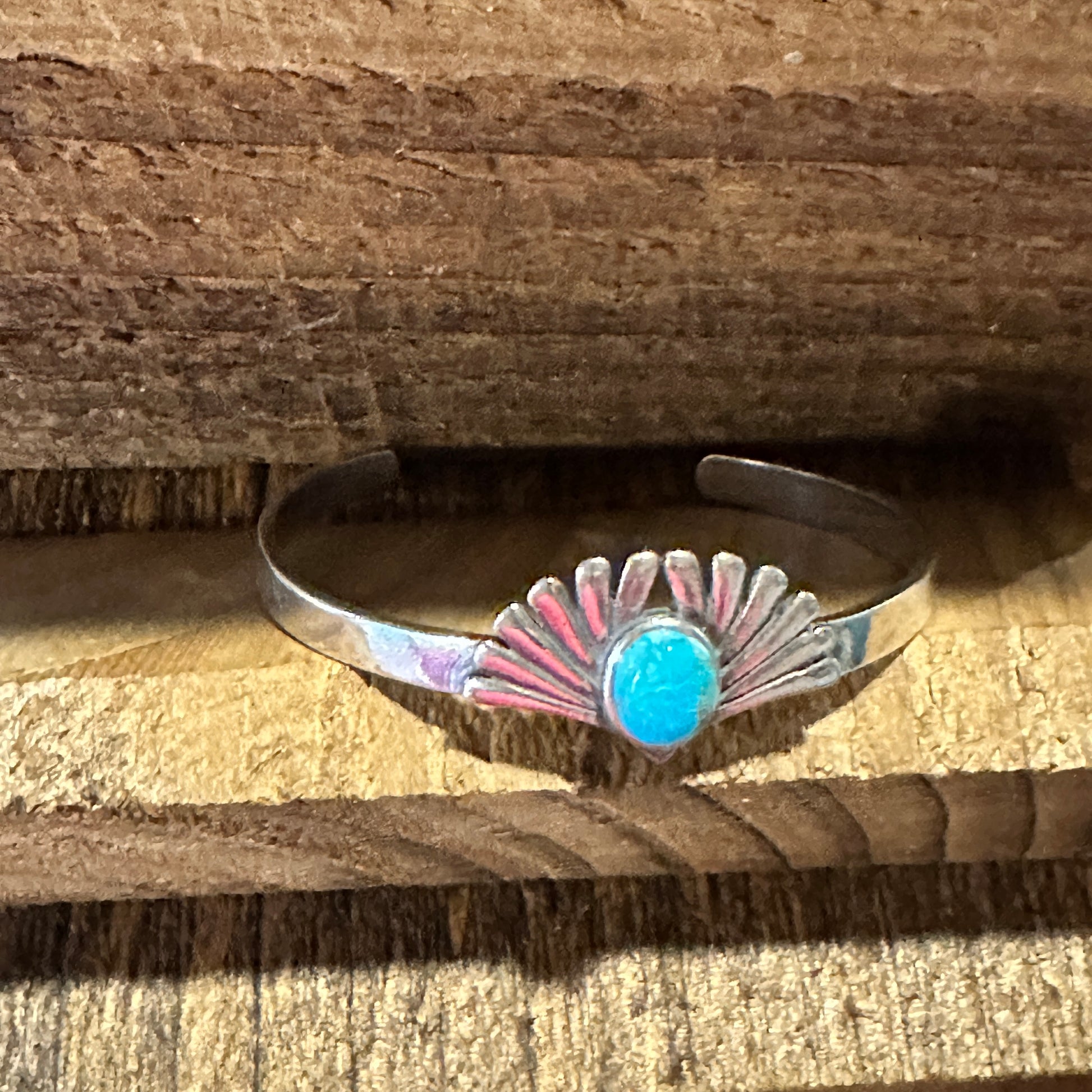 Turquoise Blessing Cuff Bracelet - Authentic Sterling Silver & Native American Heritage Gift - Silver Elegant