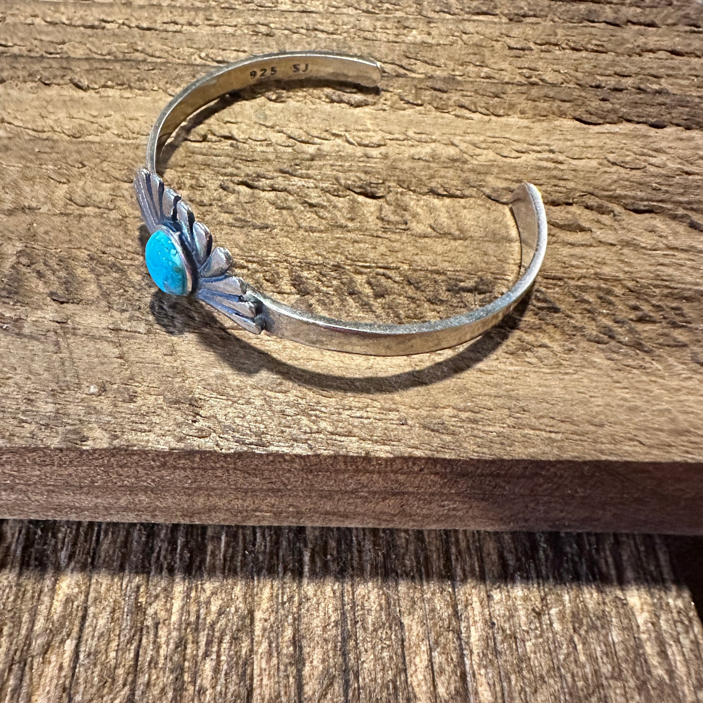 Turquoise Blessing Cuff Bracelet - Authentic Sterling Silver & Native American Heritage Gift - Silver Elegant