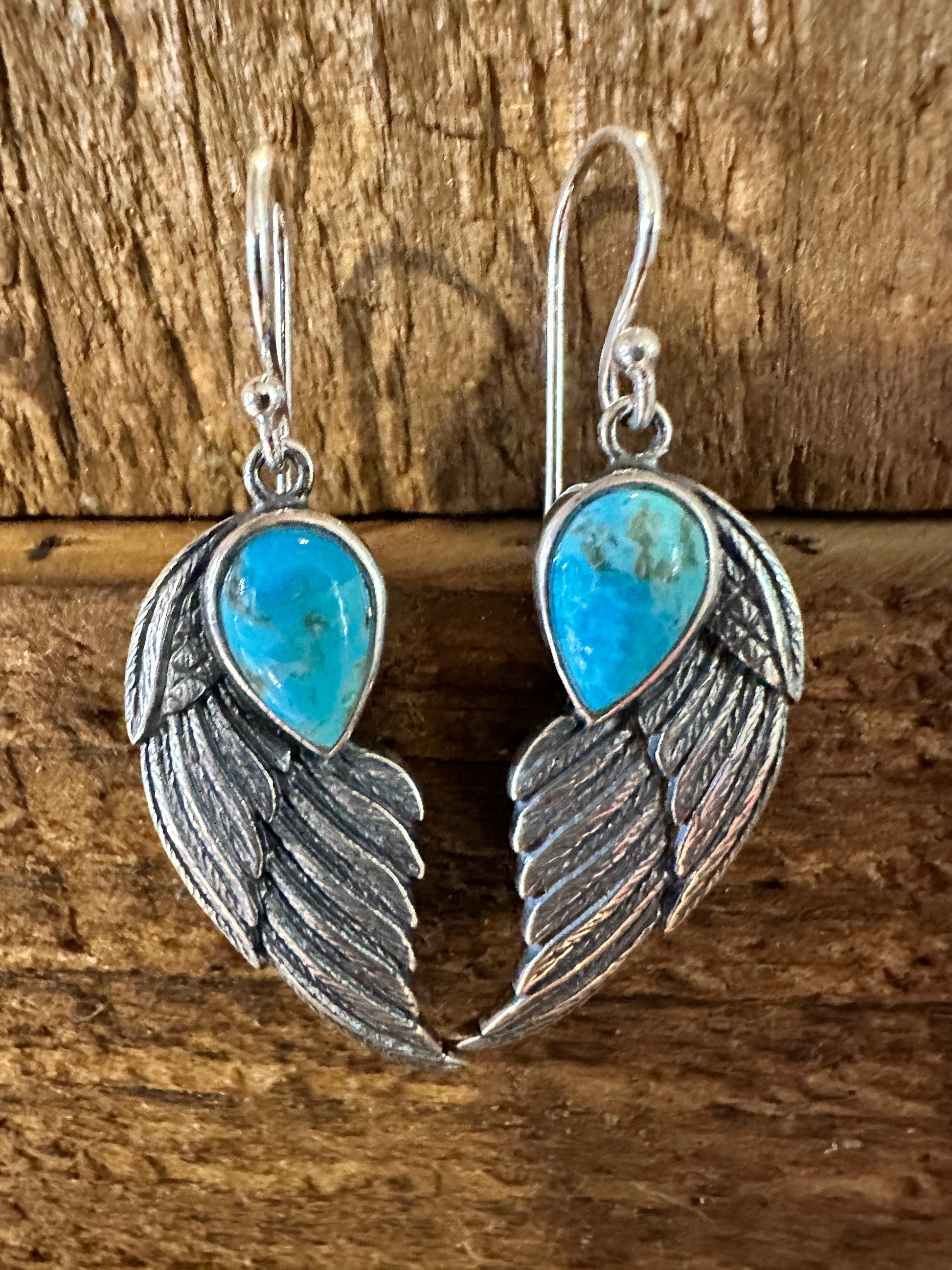 Native American Eagle Turquoise Necklace, Genuine Sterling Silver & Turquoise Stone, Gift Box - Silver Elegant