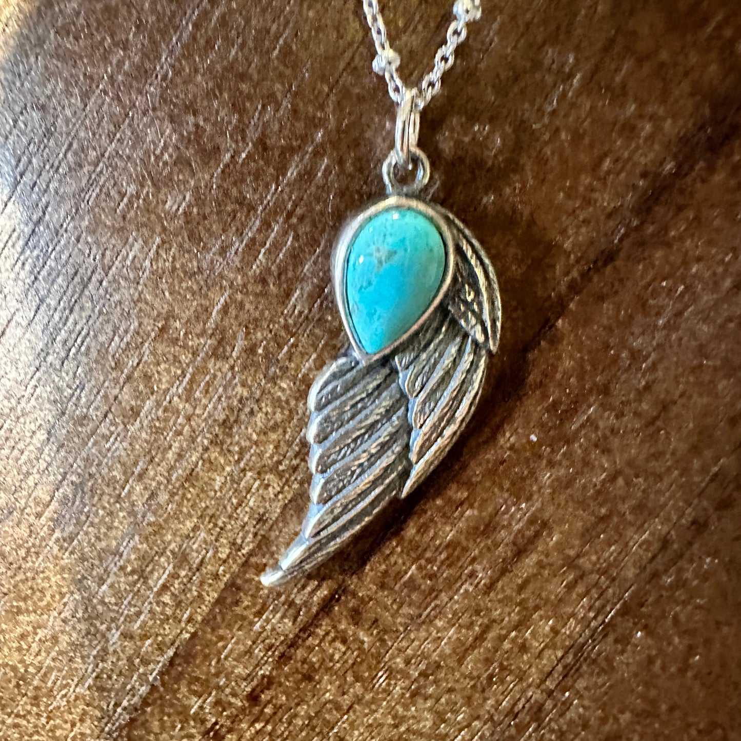 Native American Eagle Turquoise Necklace, Genuine Sterling Silver & Turquoise Stone, Gift Box - Silver Elegant