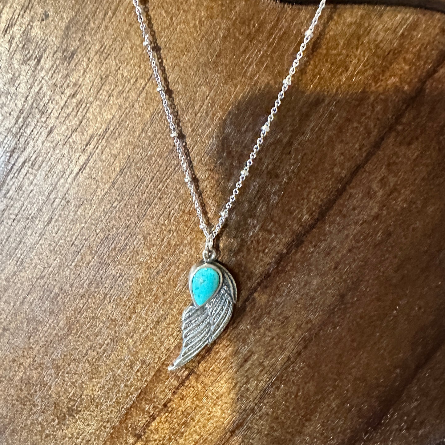 Native American Eagle Turquoise Necklace, Genuine Sterling Silver & Turquoise Stone, Gift Box - Silver Elegant