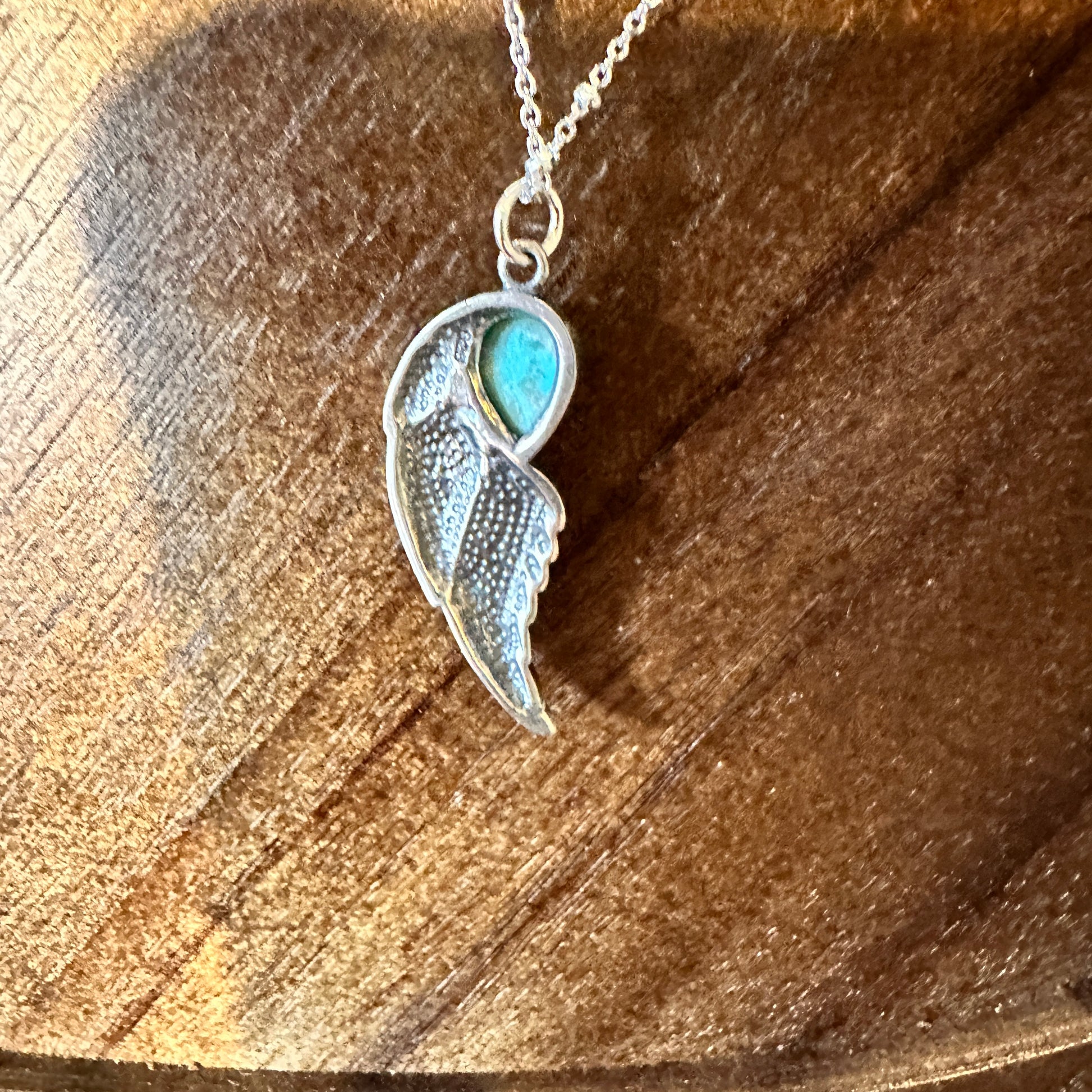 Native American Eagle Turquoise Necklace, Genuine Sterling Silver & Turquoise Stone, Gift Box - Silver Elegant