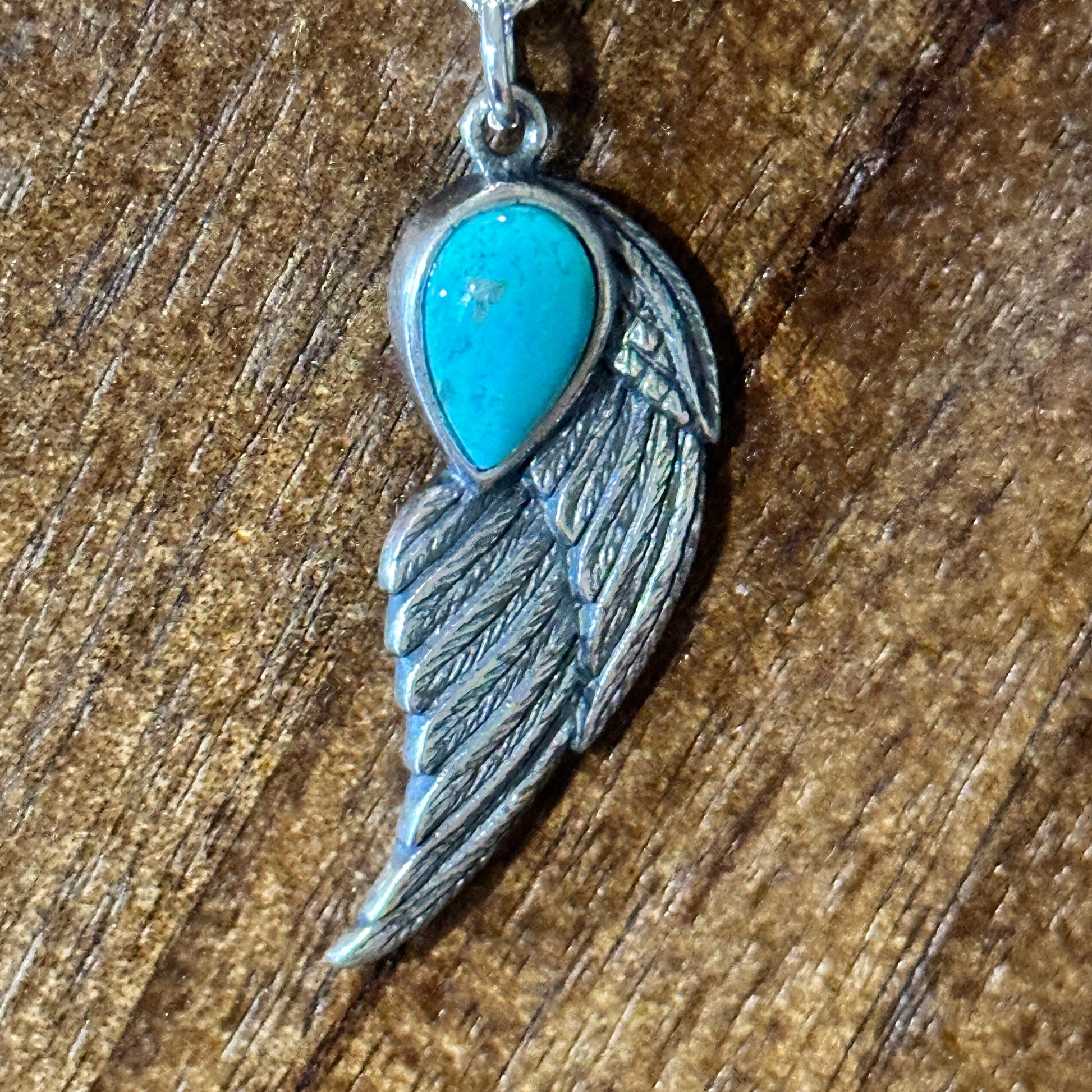 Native American Eagle Turquoise Necklace, Genuine Sterling Silver & Turquoise Stone, Gift Box - Silver Elegant