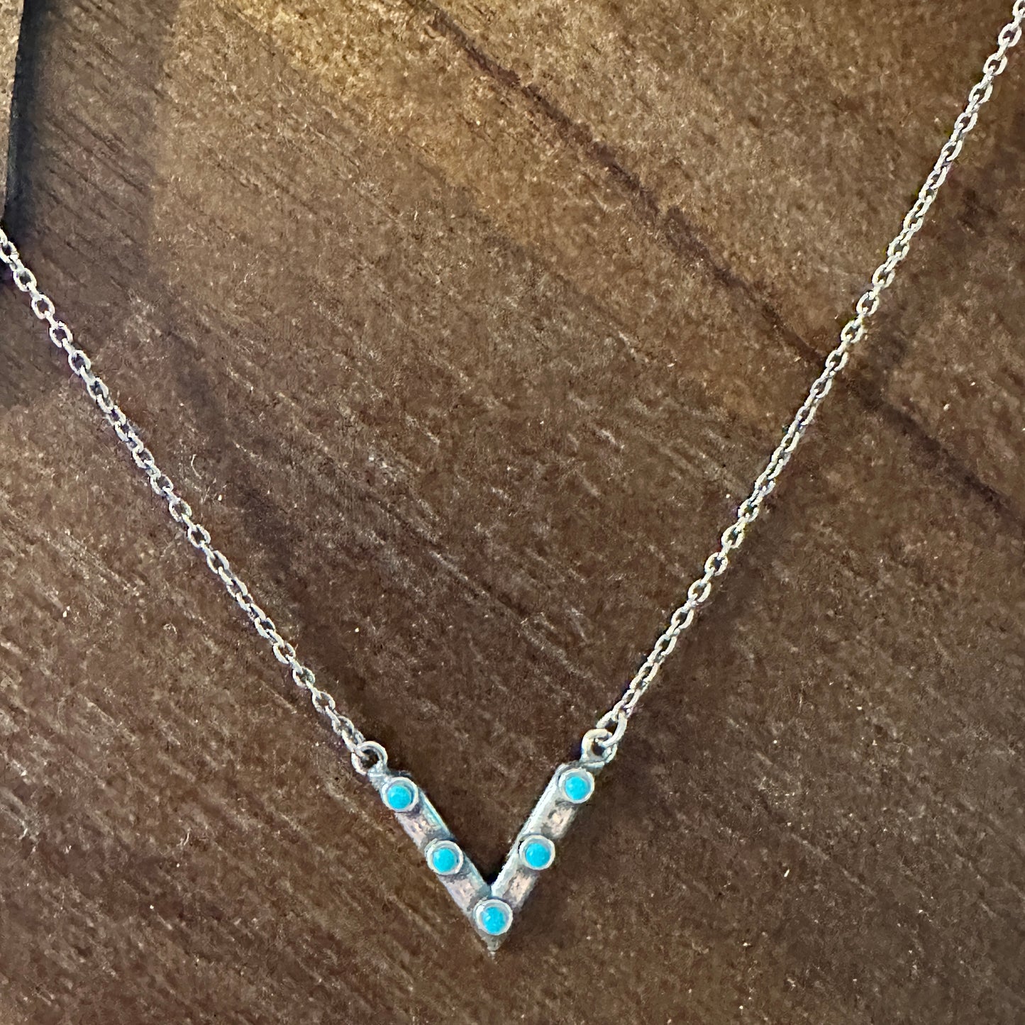 Native American Triangular Turquoise Pendant Necklace in Sterling Silver, Gift-Ready Boxed - Silver Elegant