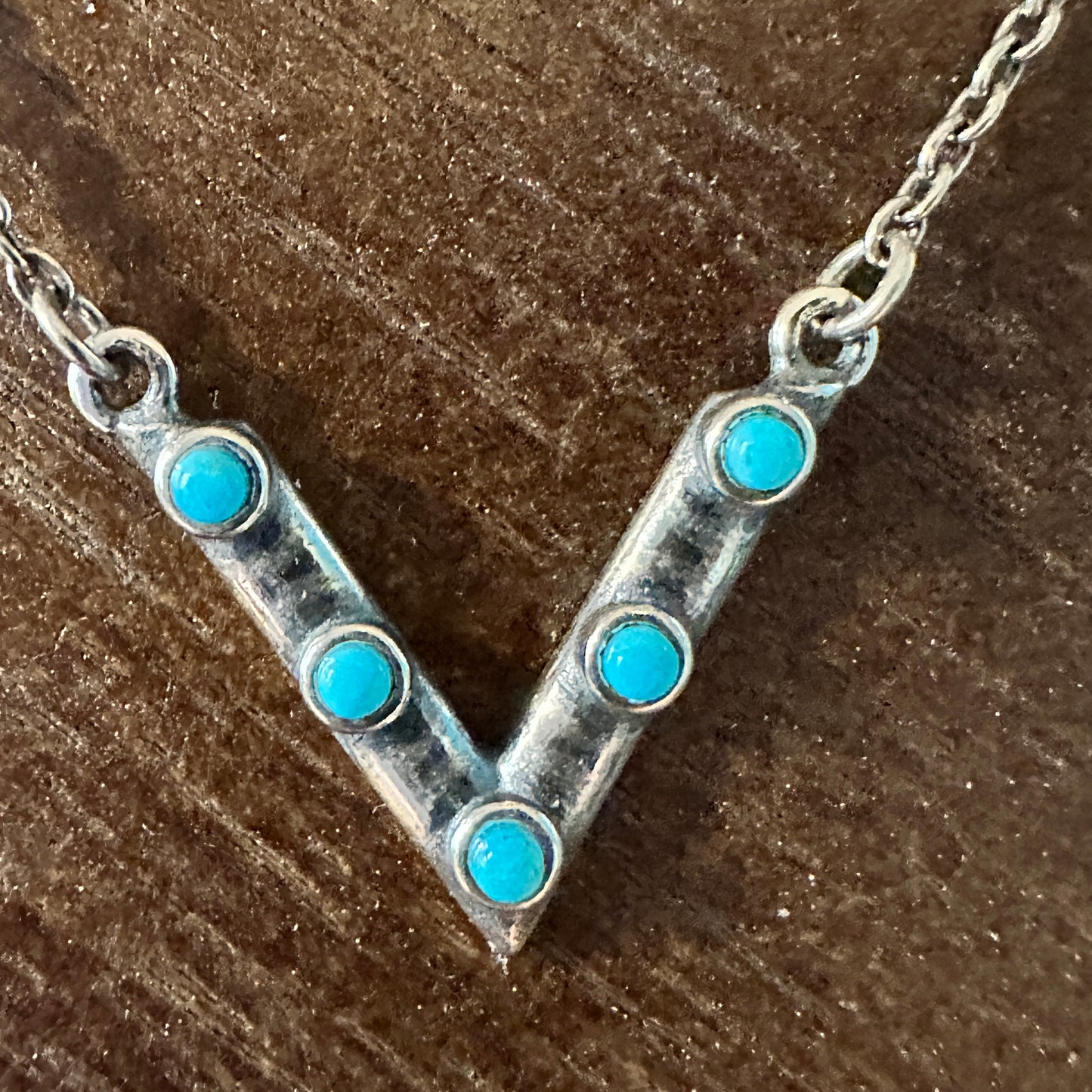 Native American Triangular Turquoise Pendant Necklace in Sterling Silver, Gift-Ready Boxed - Silver Elegant