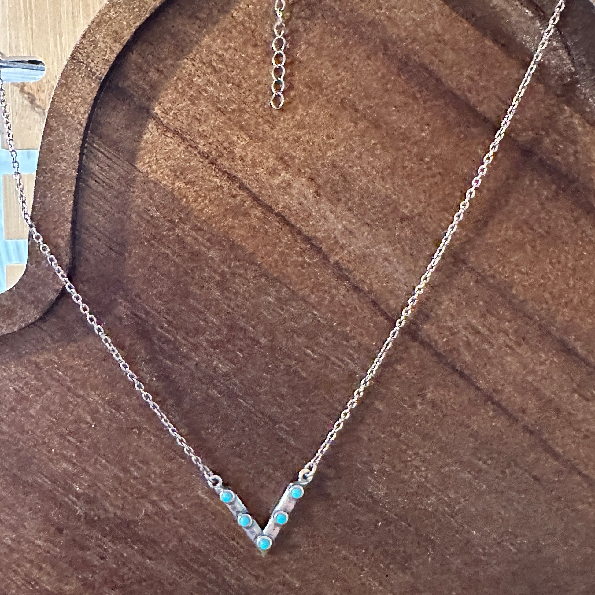 Native American Triangular Turquoise Pendant Necklace in Sterling Silver, Gift-Ready Boxed - Silver Elegant